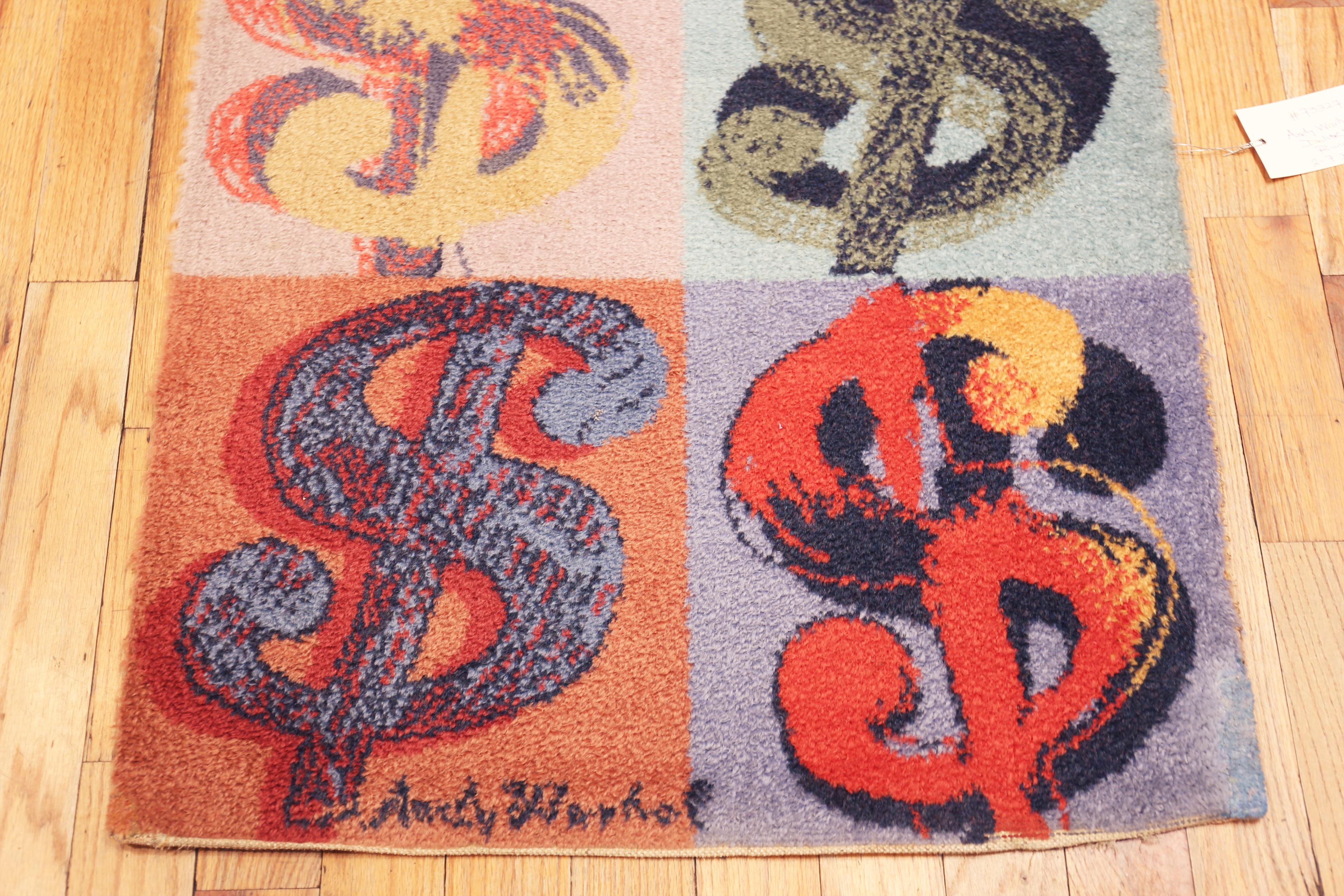 Lebendig bunte Andy Warhol Dollar Zeichen Lebendige und trendige Vintage Läufer Teppich, Herkunftsland: Europa, Entstehungszeit: Vintage By
