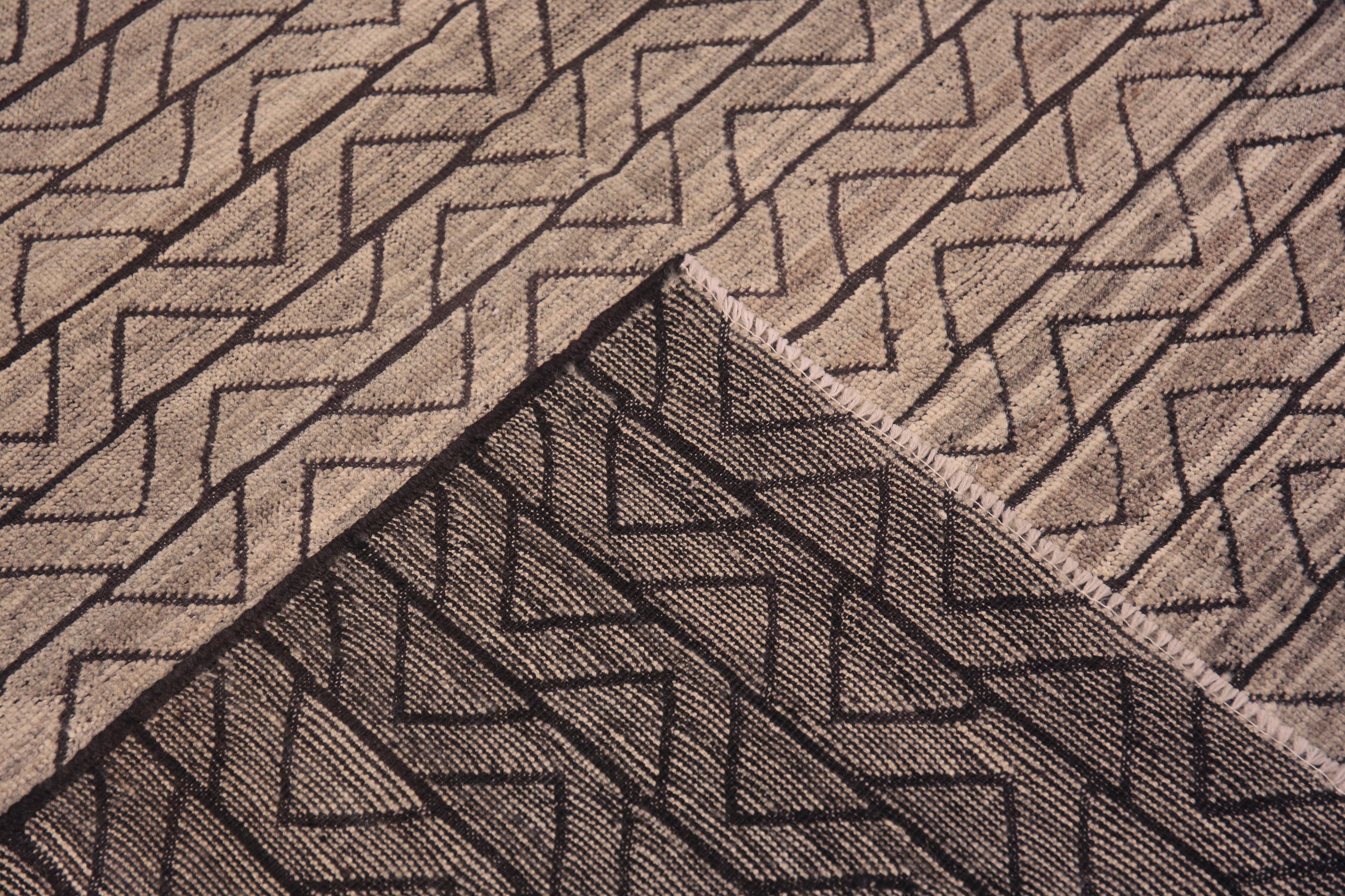 Laine Collection Nazmiyal, design géométrique moderne et tapis gris 9'1