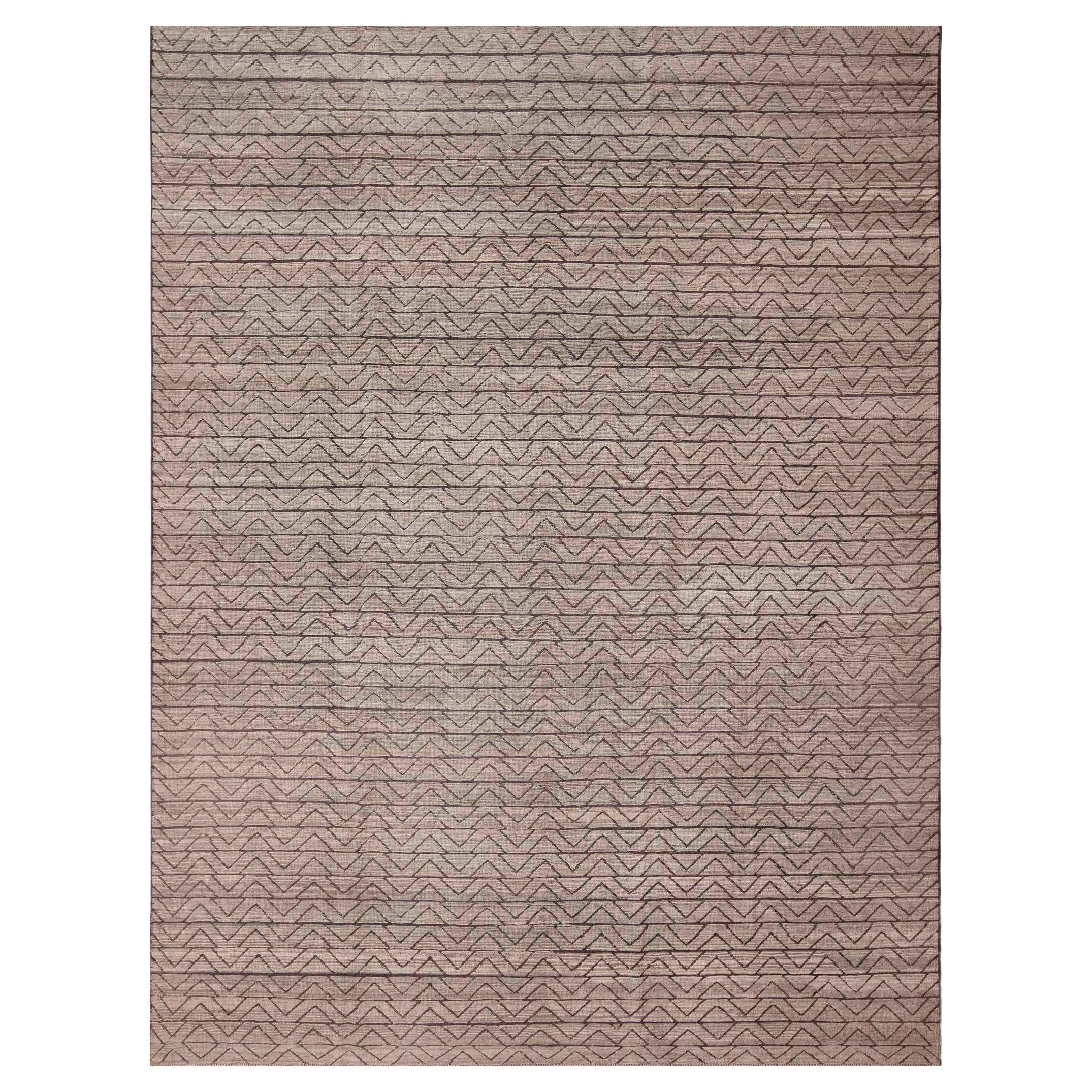 Collection Nazmiyal, design géométrique moderne et tapis gris 9'1" x 11'9"