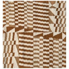 Nazmiyal Kollektion Andean Checkers Design Kelim-Teppich von Genaro Rivas. 8 Fuß x 8 Fuß