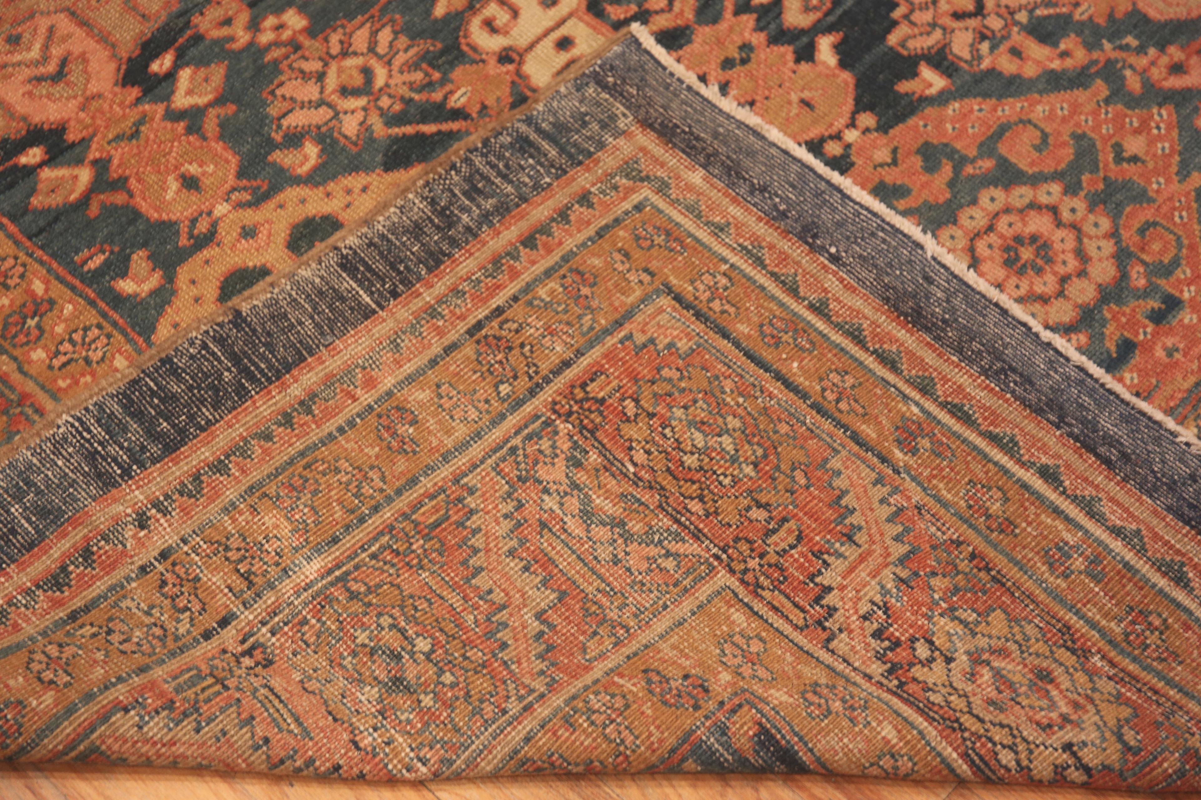 19th Century Antique Abrash Persian Bakshaish Rug. 9 ft 10 in x 14 ft 10  For Sale