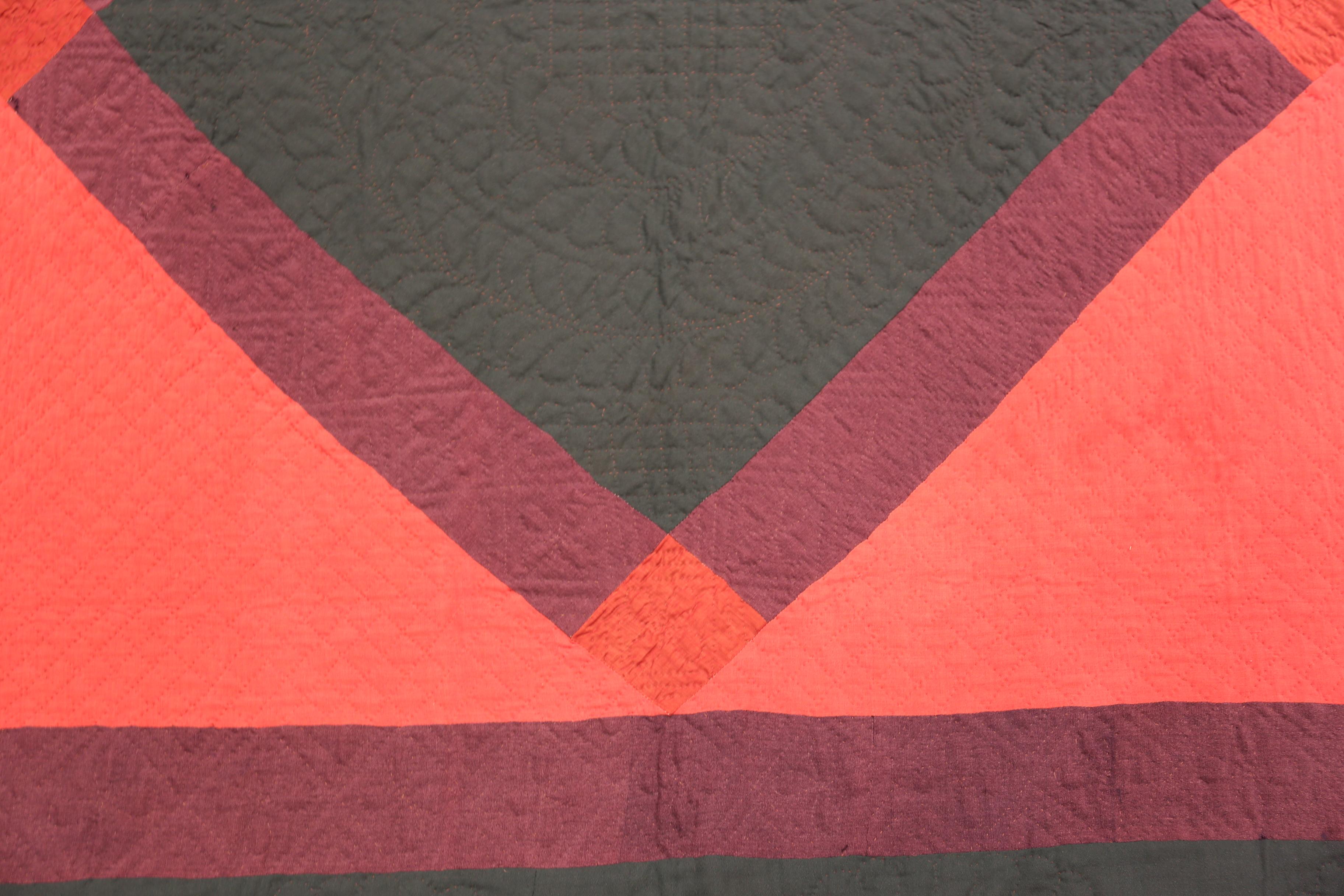 Bold Geometric Antique American Amish Textile, Country of Origin: America, Circa Date: 1930