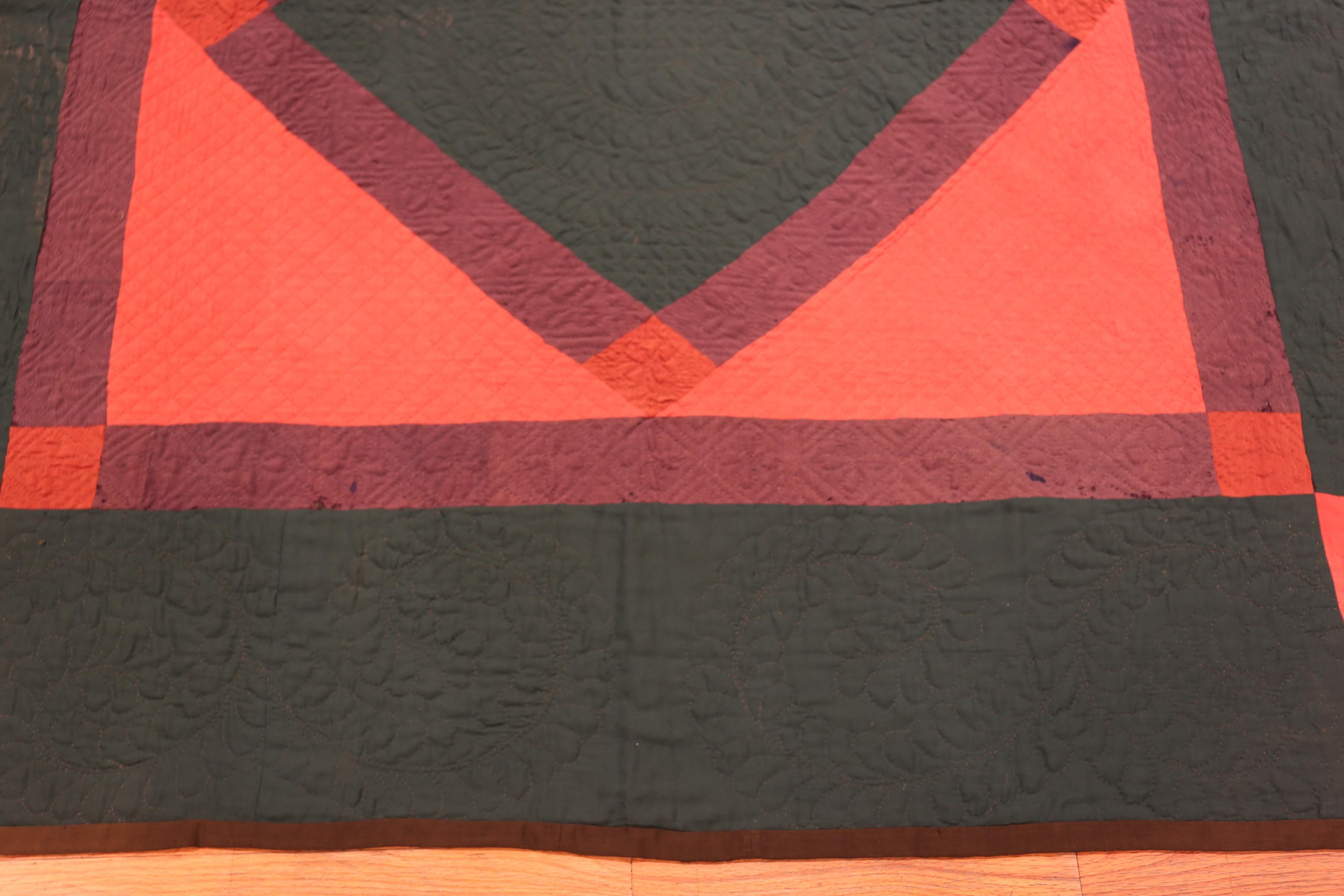 Wool Nazmiyal Collection Antique American Amish Textile 5 ft 10 in x 6 ft For Sale