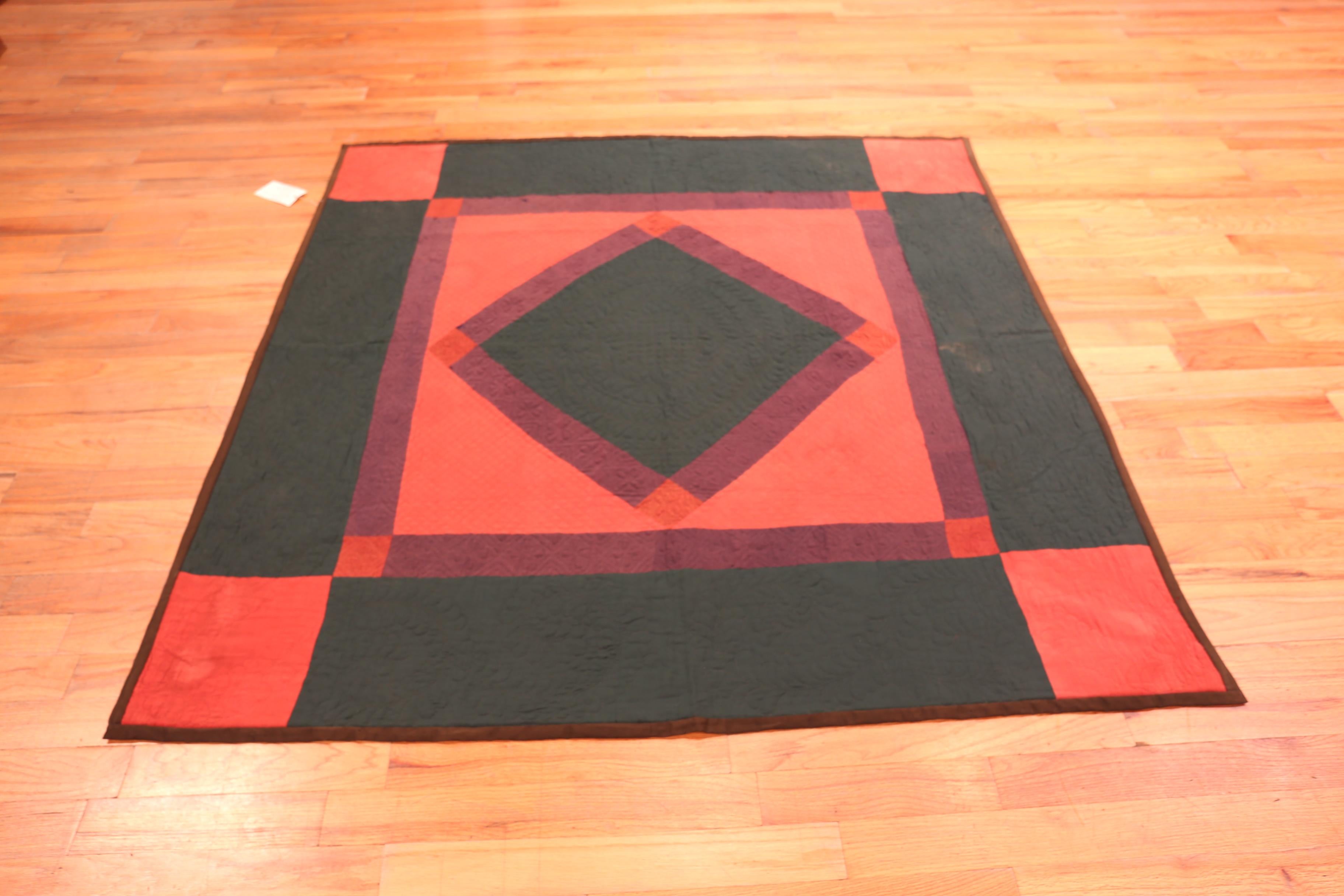 Nazmiyal Collection Antique American Amish Textile 5 ft 10 in x 6 ft For Sale 2