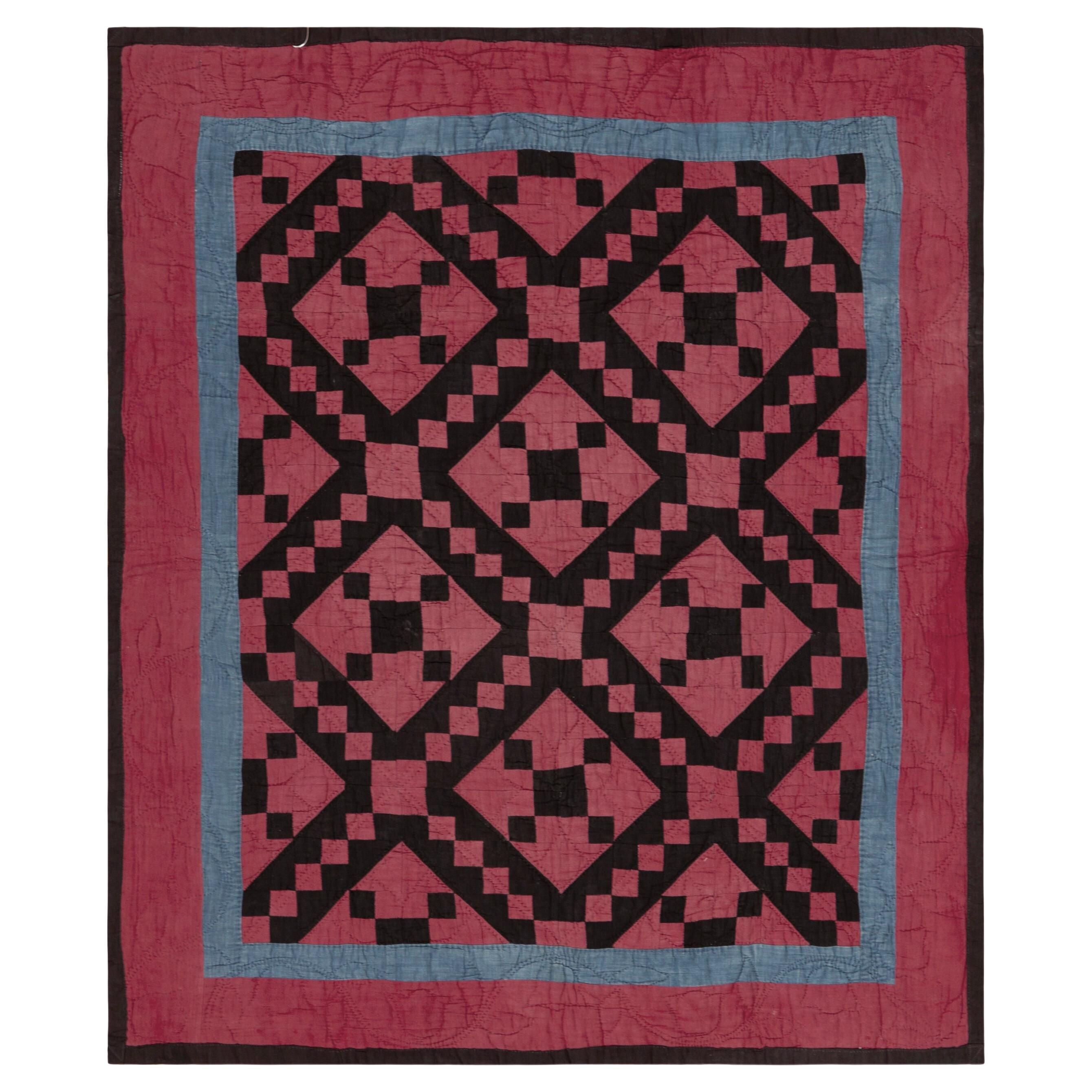 Nazmiyal Collection Antique American California Quilt 2 ft 7 in x 3 ft 1 in