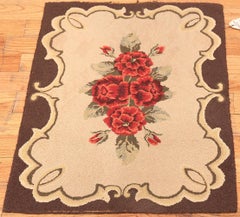 Antique American Hooked Rug. 2 ft. 1 in x 2 ft. 10 in