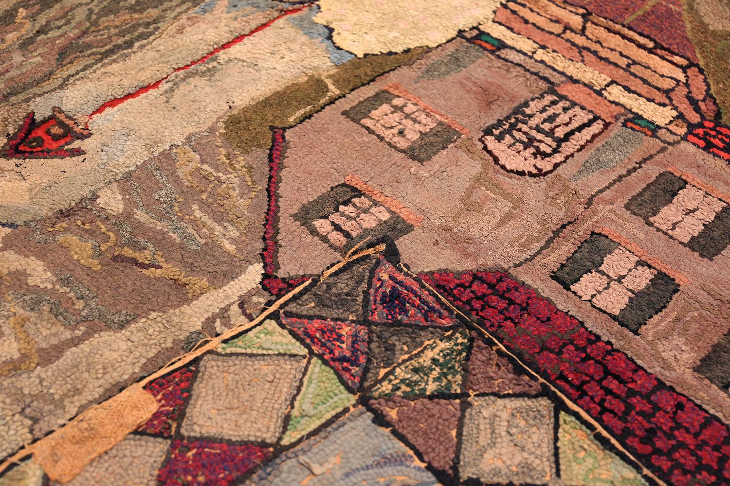 Nazmiyal Collection Tappeto antico americano con ganci 5 ft 10 in x 7 ft in vendita 2