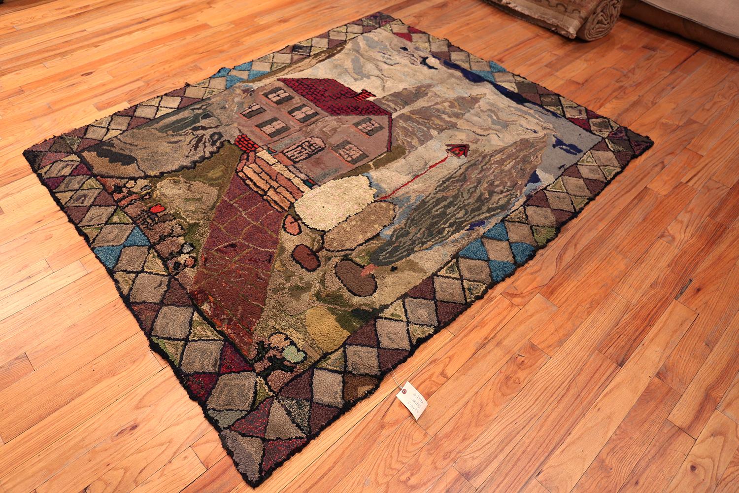 Tappeto antico americano con ganci, Paese d'origine: America, Data approssimativa: 1920