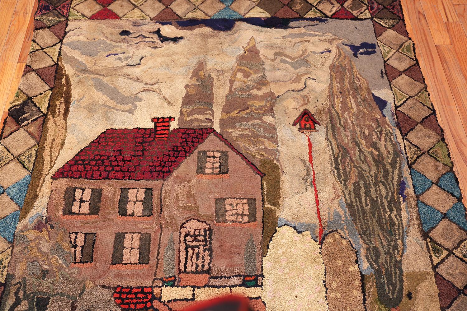 Americano Nazmiyal Collection Tappeto antico americano con ganci 5 ft 10 in x 7 ft in vendita