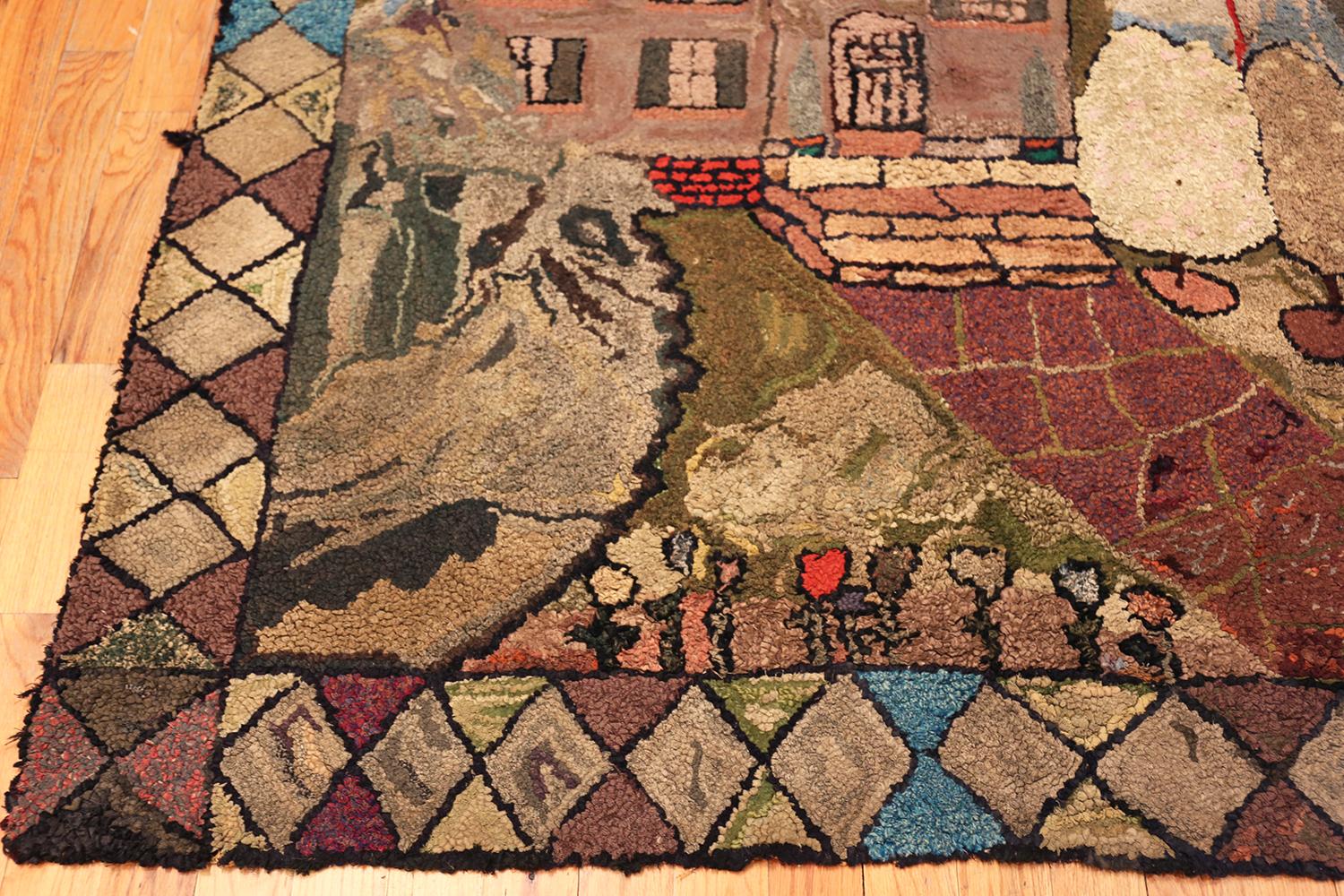 XX secolo Nazmiyal Collection Tappeto antico americano con ganci 5 ft 10 in x 7 ft in vendita