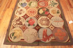 Nazmiyal Collection Antique American Hooked Rug 5 ft 5 in x 10 ft 7 in