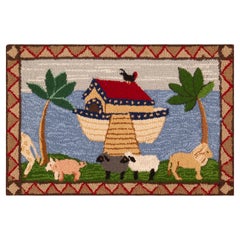 Nazmiyal Collection Antique American Rug Noah’s Ark 1 ft 10 in x 2 ft 10 in