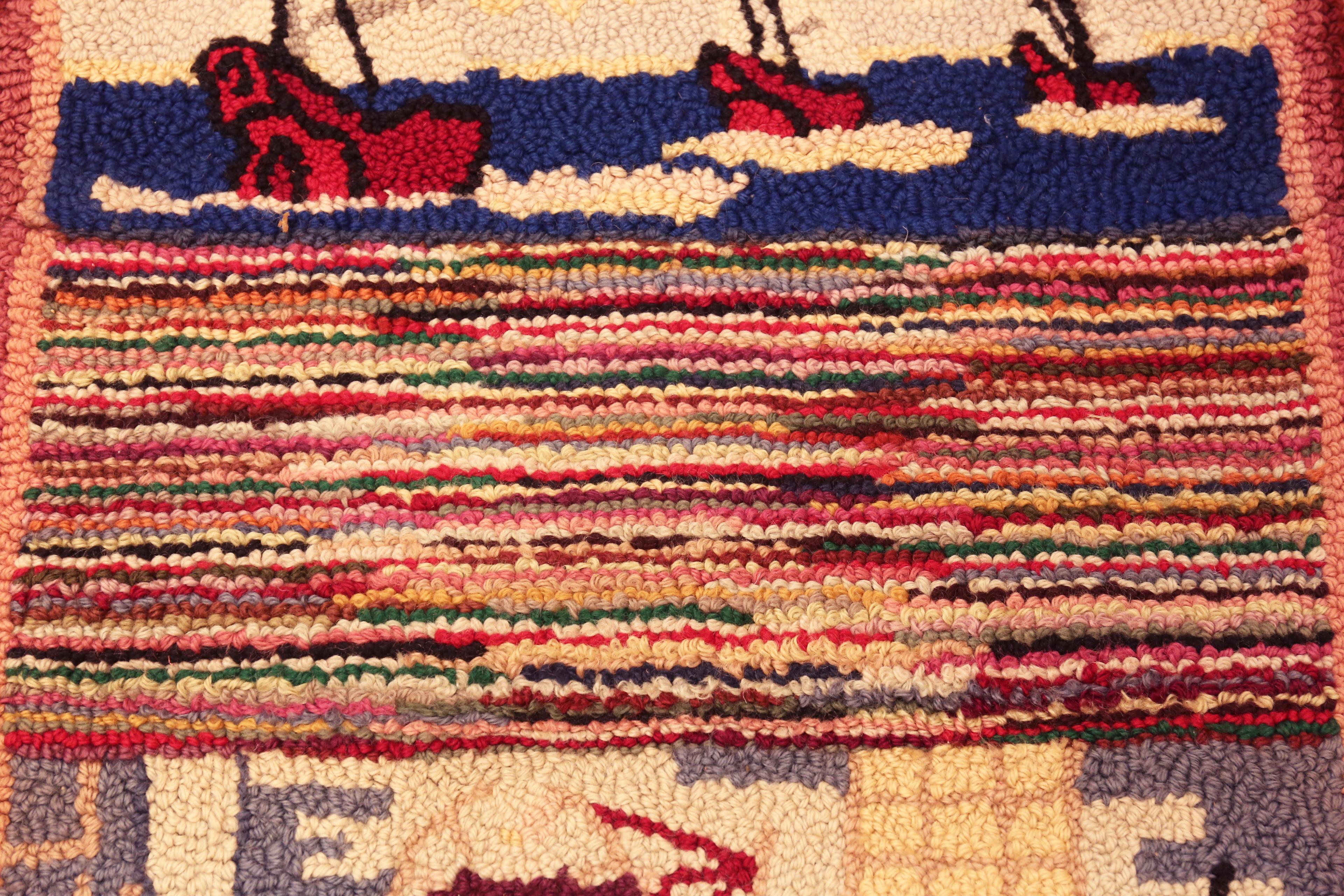  Antiker amerikanischer Hooked Runner Rug, Herkunftsland: Amerika, Entstehungszeit: 1920