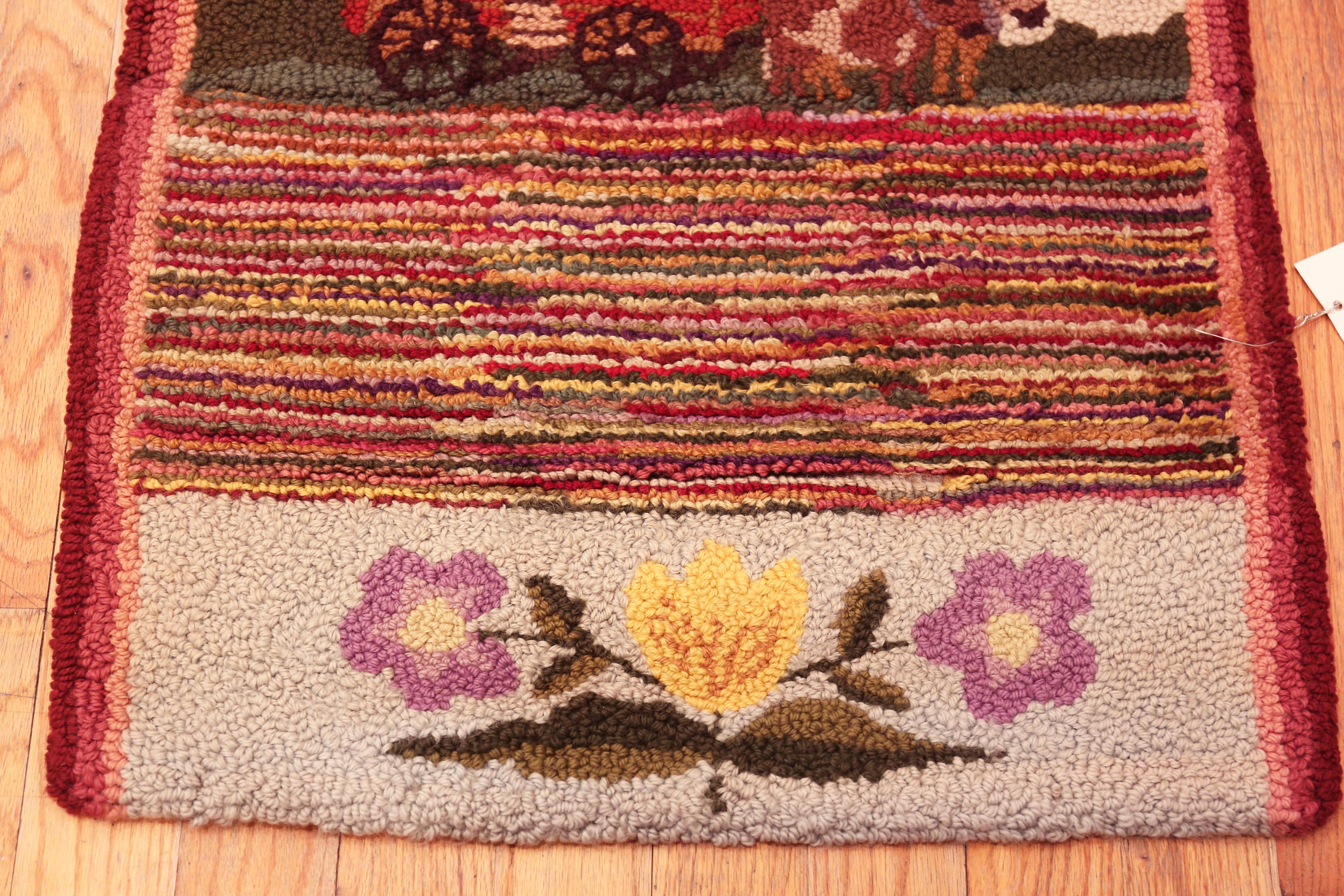 Nazmiyal Collection Antique American Läufer Teppich 2 ft 2 in x 5 ft 7 in (Handgeknüpft) im Angebot
