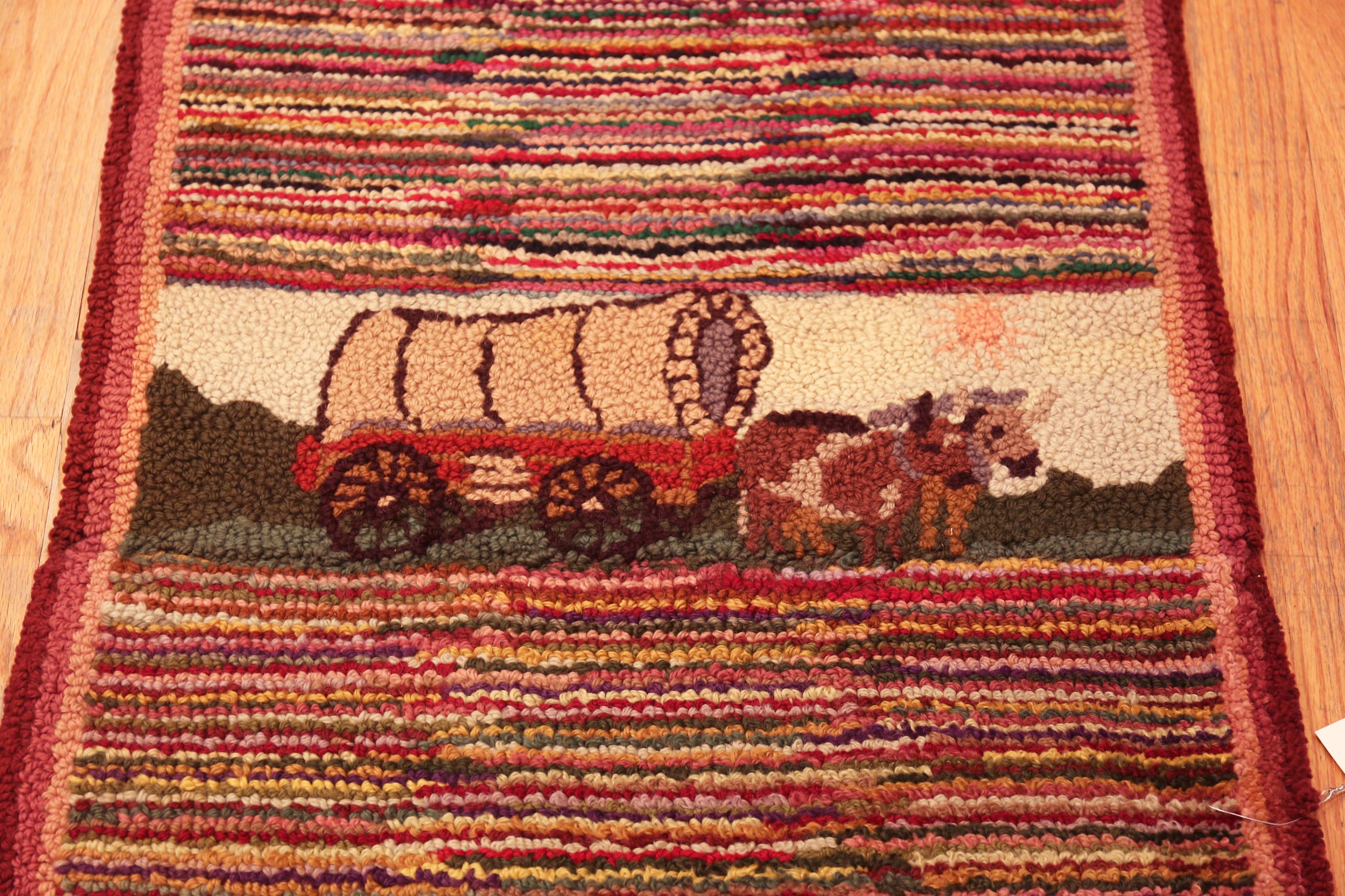 Nazmiyal Collection Antique American Läufer Teppich 2 ft 2 in x 5 ft 7 in im Zustand „Gut“ im Angebot in New York, NY
