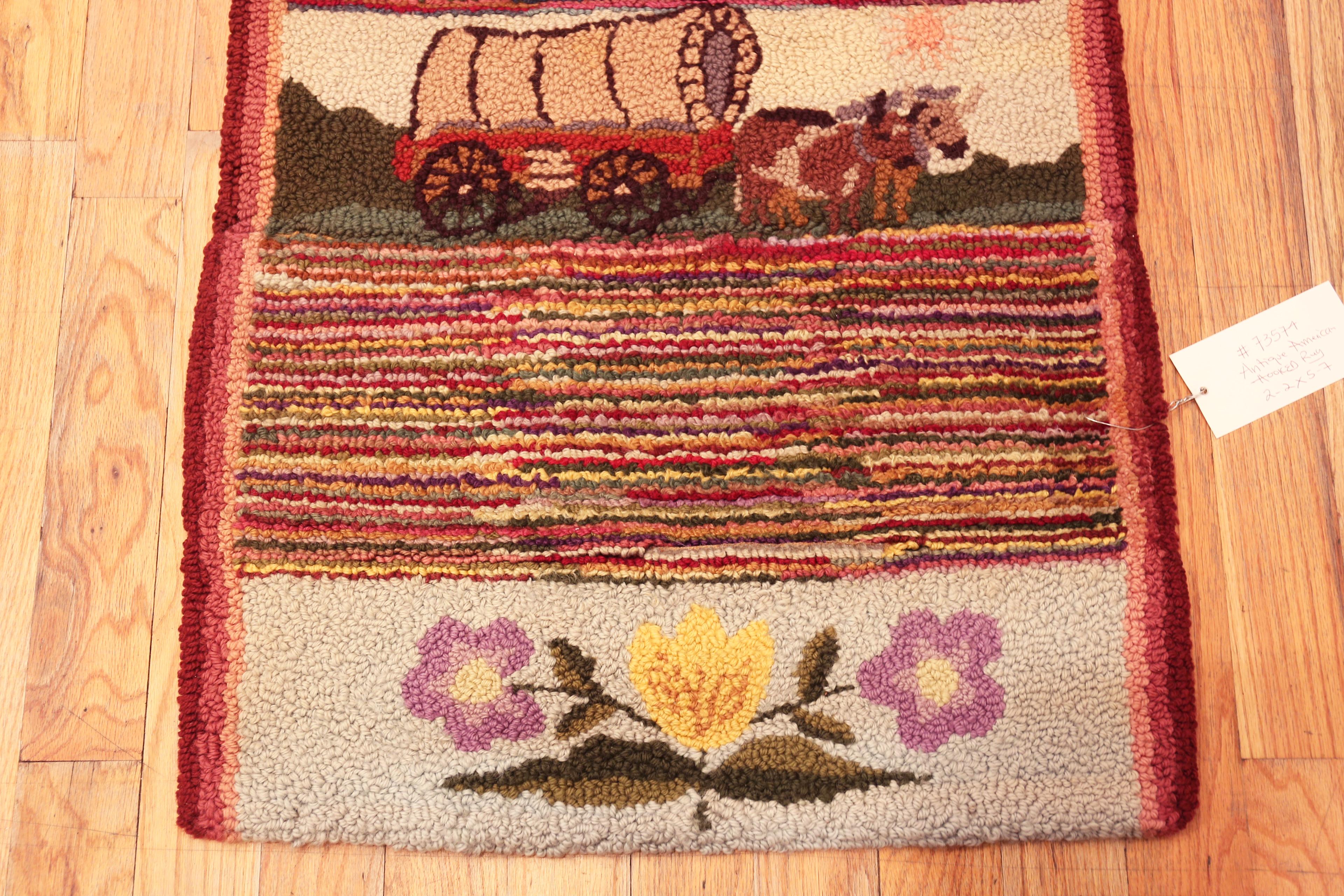 Nazmiyal Collection Antique American Läufer Teppich 2 ft 2 in x 5 ft 7 in (Wolle) im Angebot