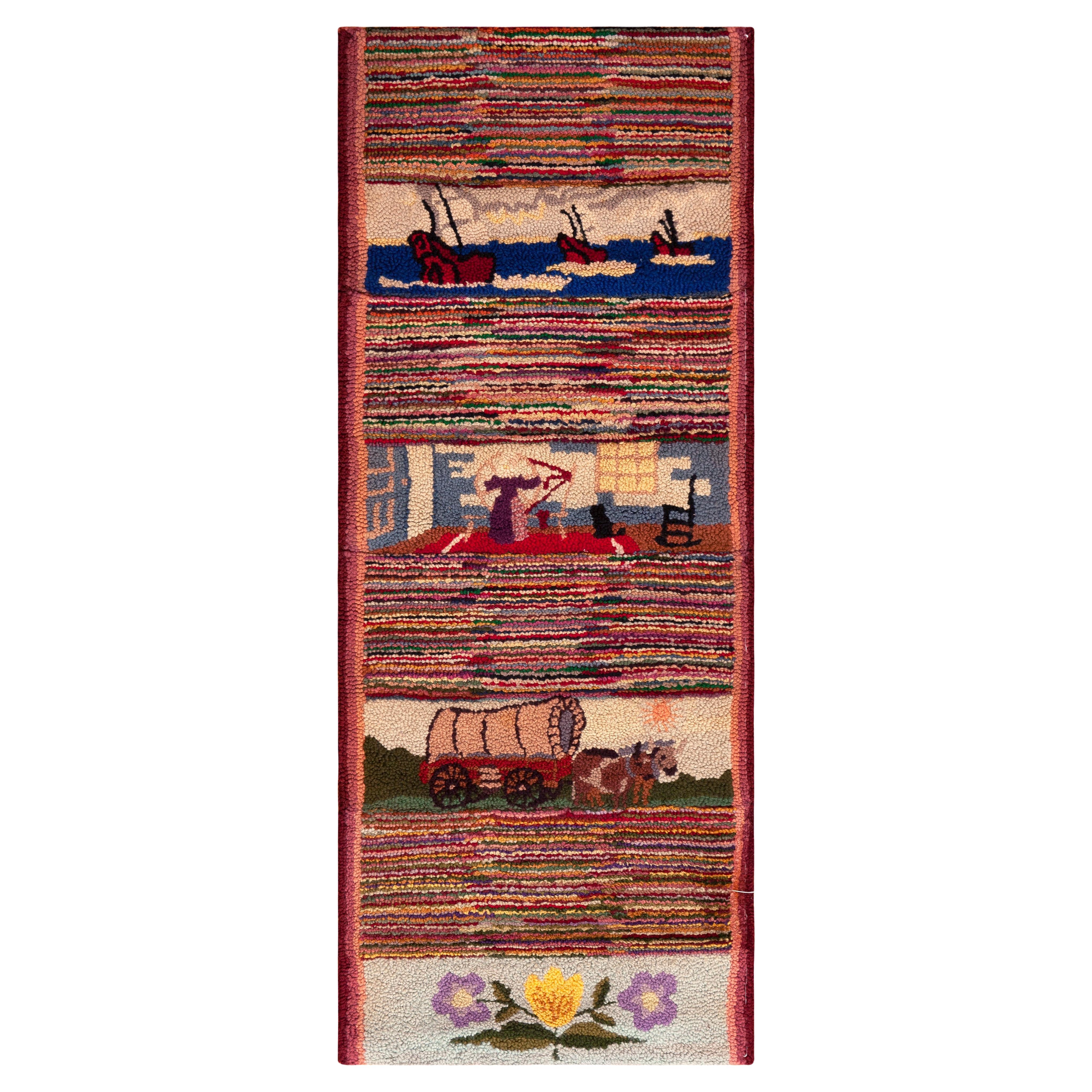 Nazmiyal Collection Antique American Läufer Teppich 2 ft 2 in x 5 ft 7 in