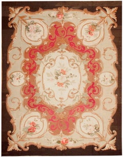Nazmiyal Collection Antique Aubusson Carpet 9 ft 8 in x 12 ft 7 in