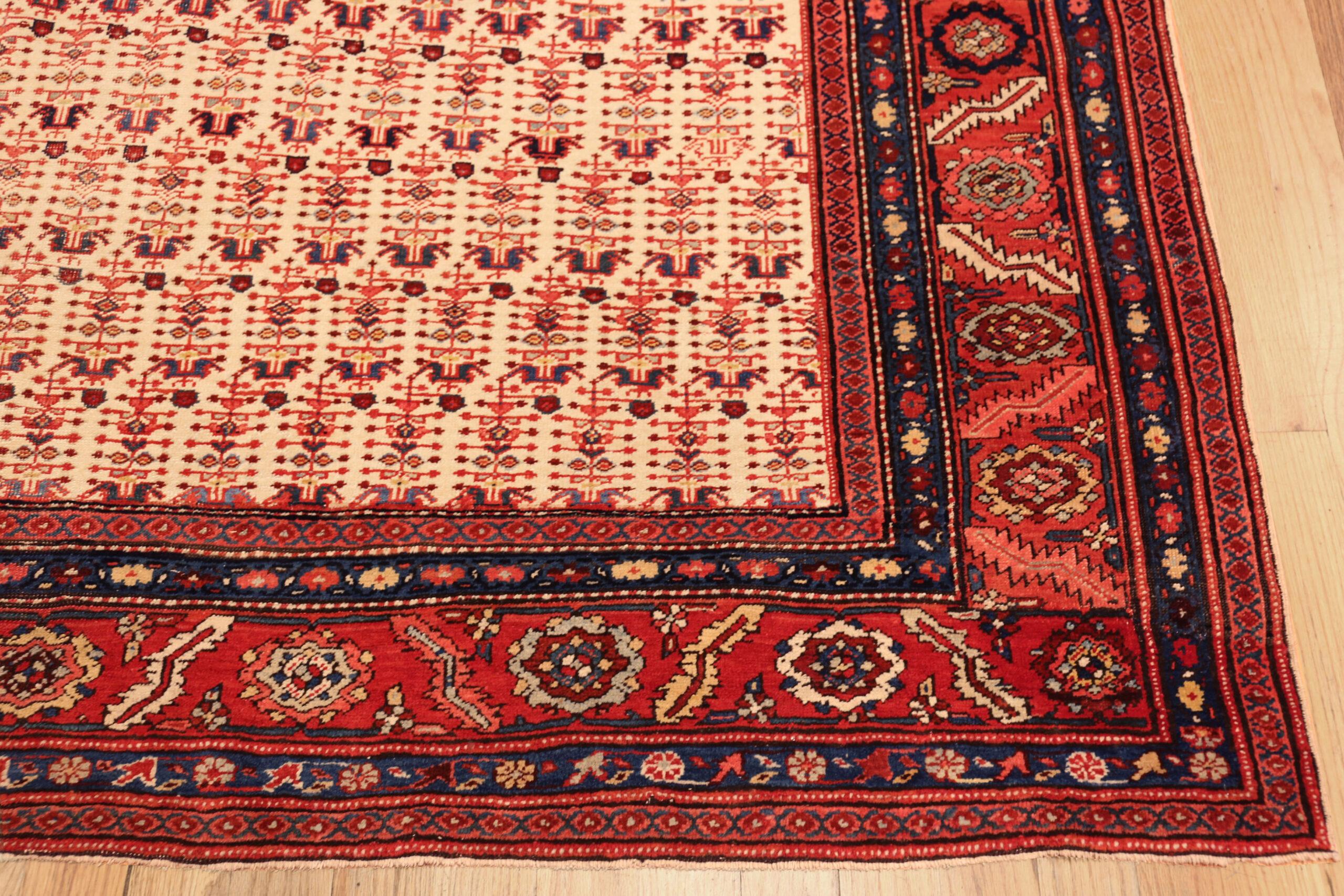 Heriz Serapi Nazmiyal Collection Antique Bakshaish Persian Carpet 7 ft 5 in x 12 ft 3 in For Sale