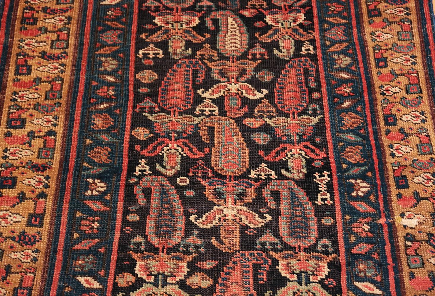 Hand-Knotted Antique Bidjar Persian Runner. Size: 3' 2
