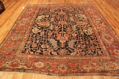 Antique Blue Persian Heriz Area Rug. 9 ft 4 in x 10 ft 4 in