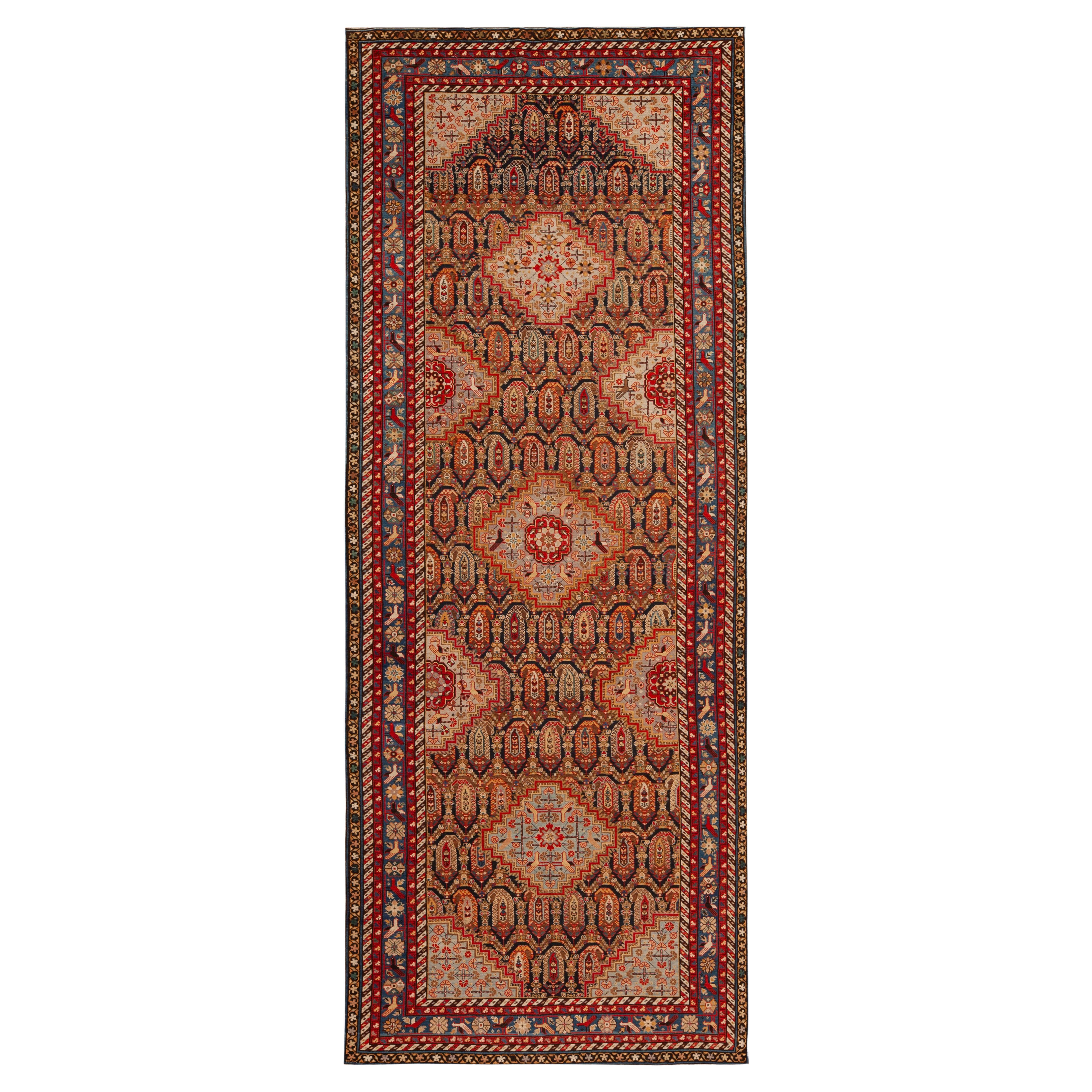 Nazmiyal Collection Antique Caucasian Baku Runner Rug 4 ft 11 in x 13 ft
