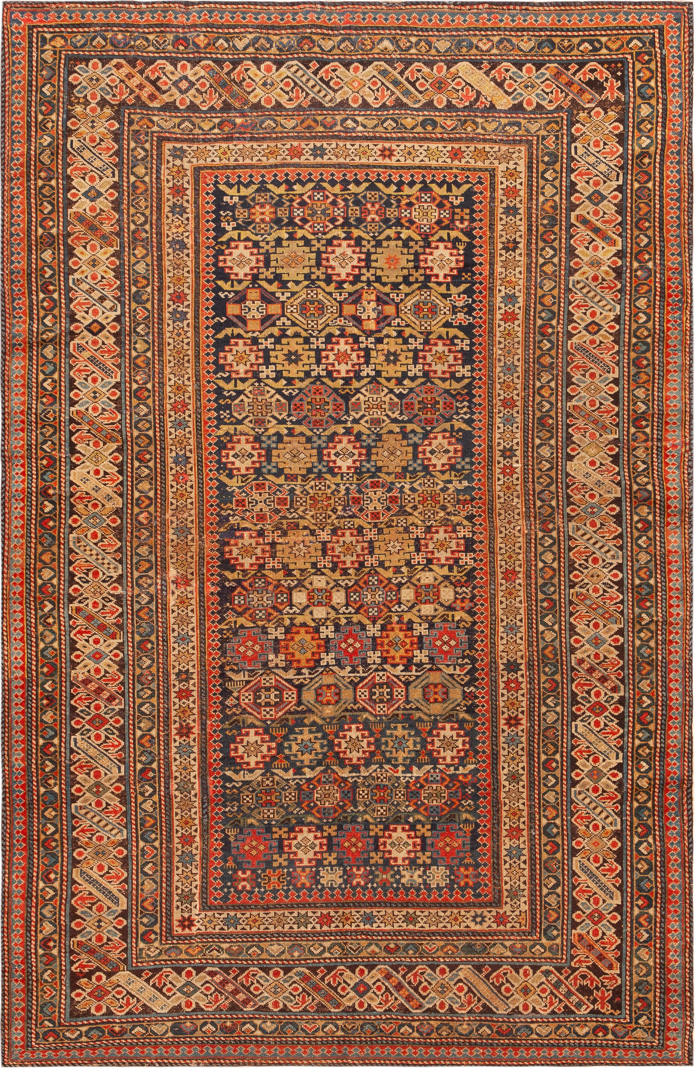 Amazing Tribal Antique Caucasian Chi Chi Rug, Country of origin: Caucasus, Circa date: 1900