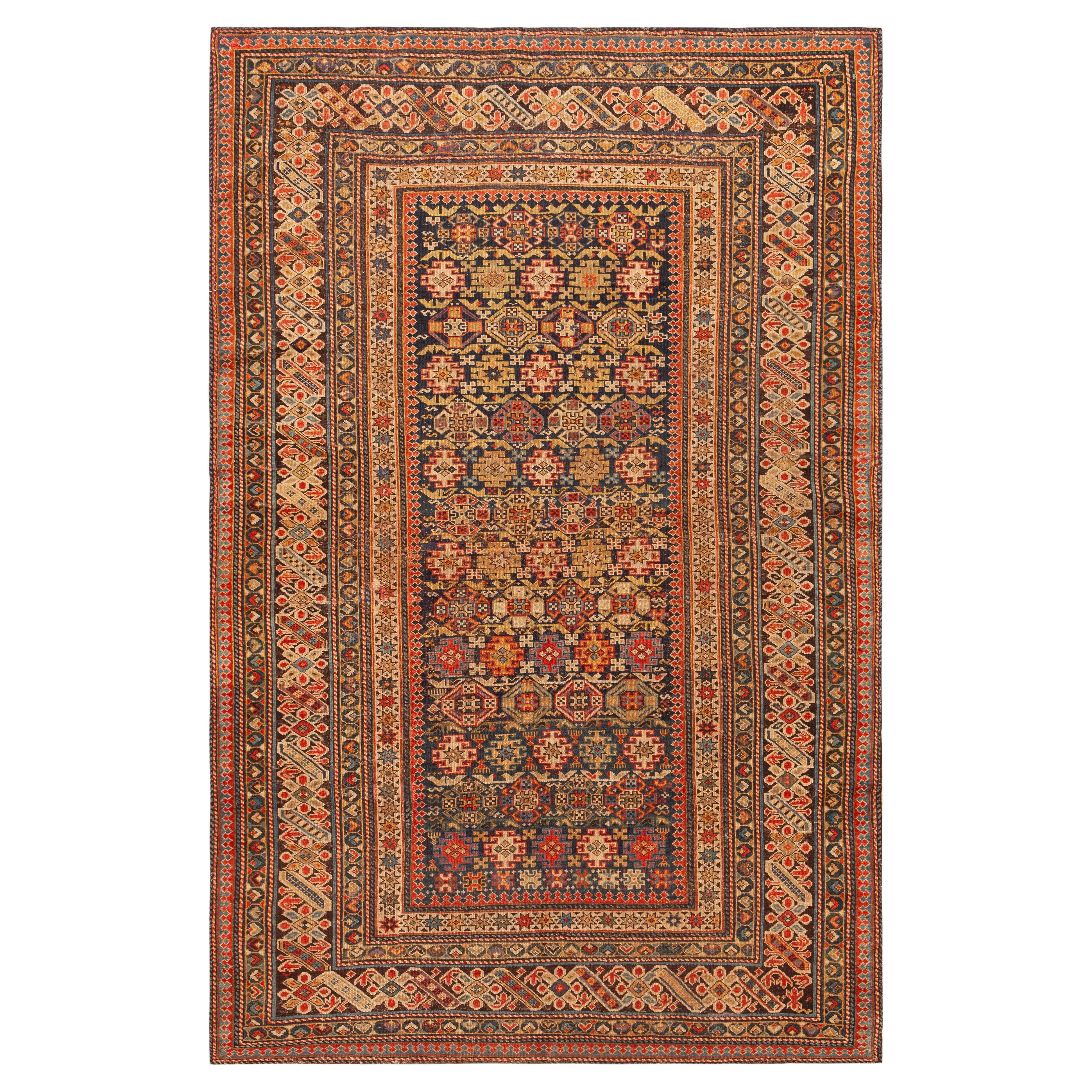 Nazmiyal Collection Alfombra antigua caucásica Chi Chi 4'2" x 6'10