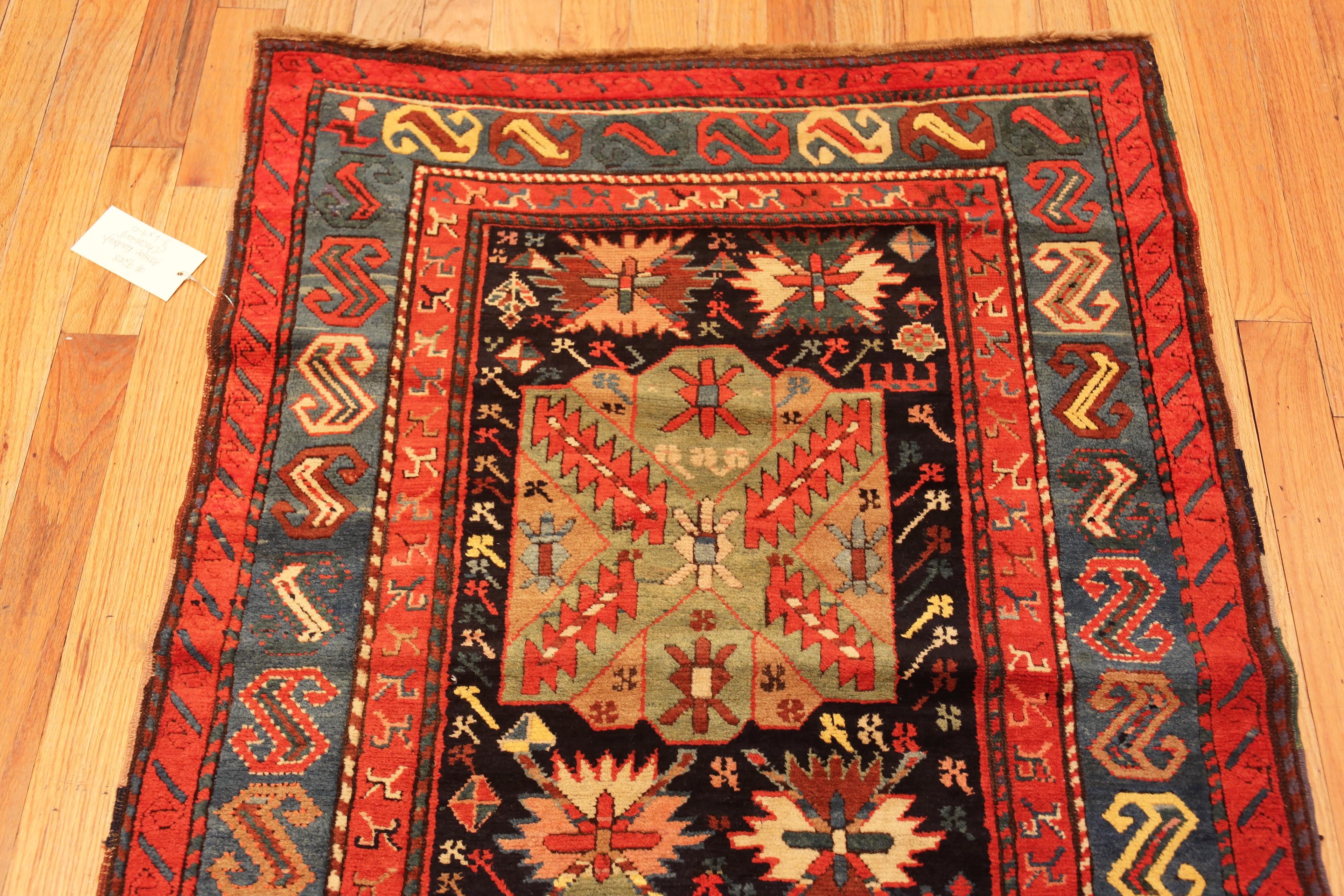 Antique Caucasian Karabagh Runner. 3 ft 6 in x 9 ft  In Good Condition For Sale In New York, NY