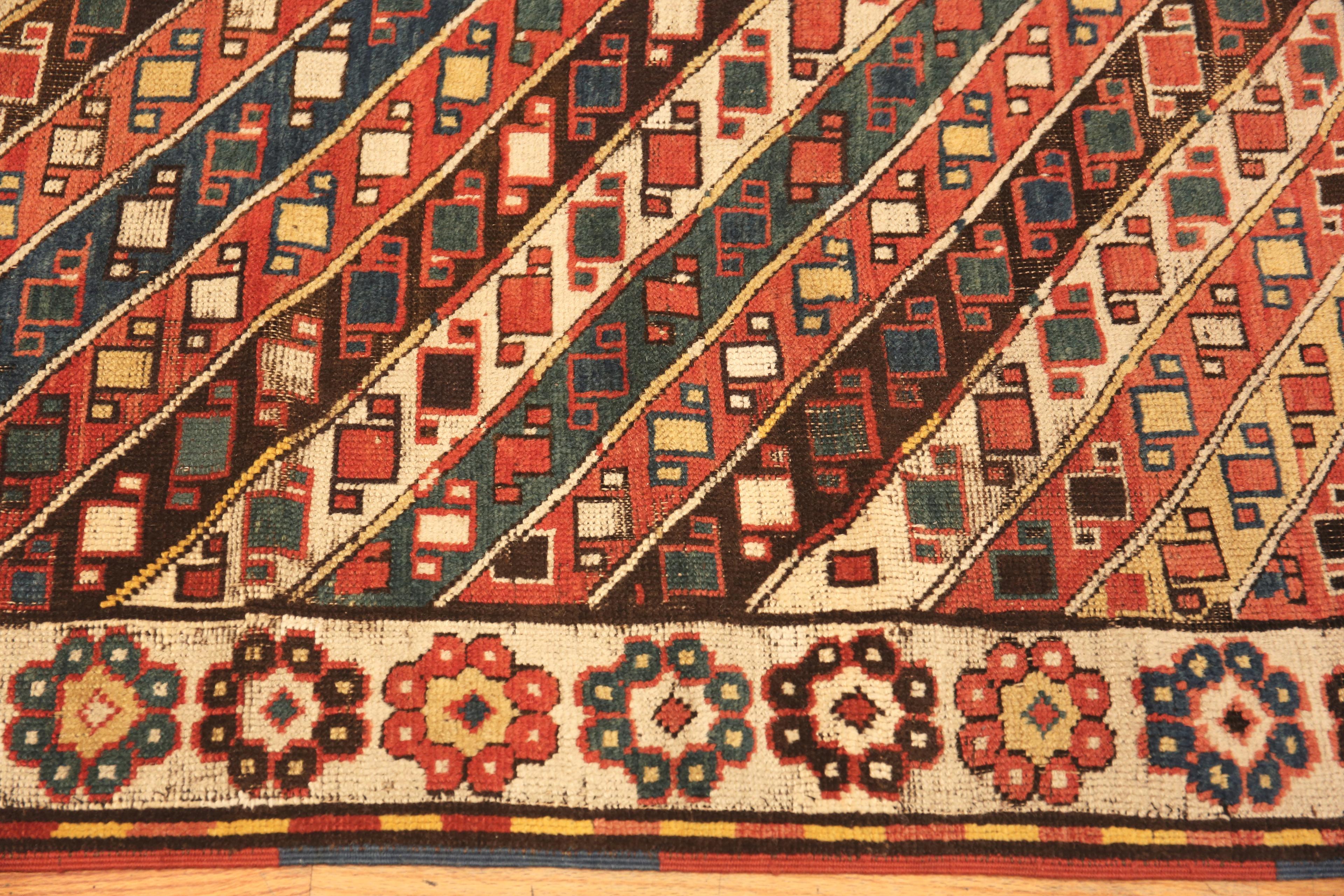 Tribal Antique Caucasian Kazak Rug. 5 ft 3 in x 8 ft 5 in