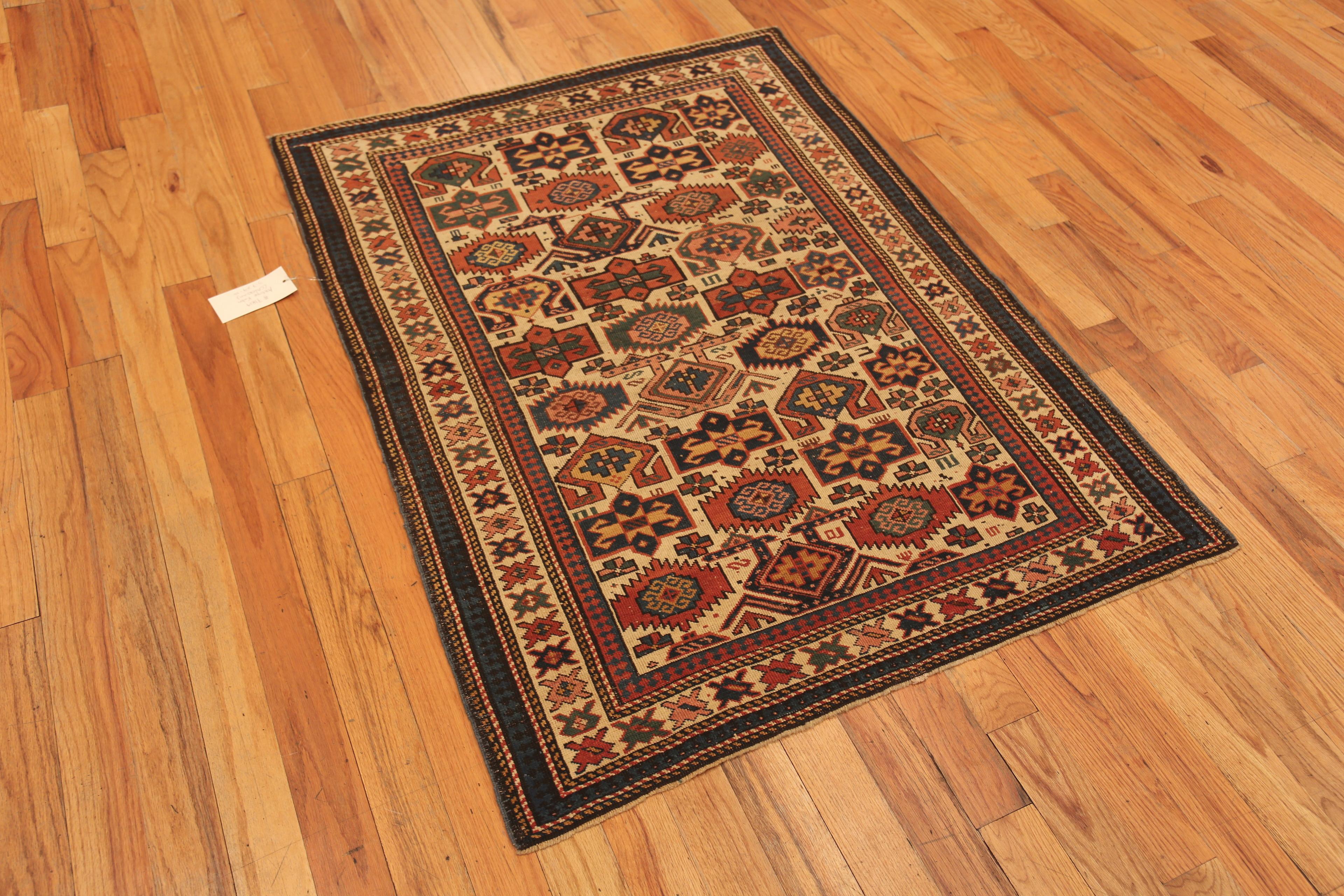 Hand-Knotted Antique Caucasian Kuba Rug. 3 ft 7 in x 4 ft 10 in  For Sale