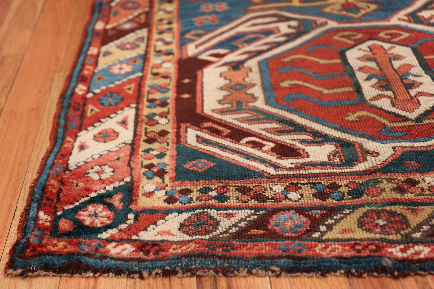 Hand-Knotted Antique Caucasian Lankoran Runner. Size: 3 ft 5 in x 11 ft For Sale