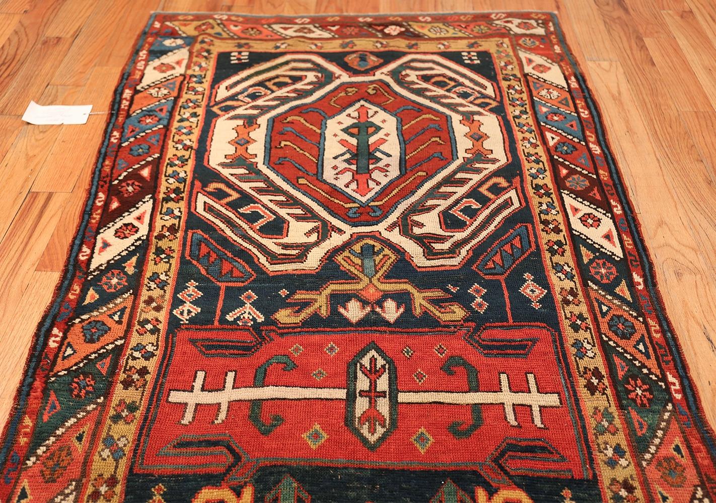 20th Century Antique Caucasian Lankoran Runner. Size: 3 ft 5 in x 11 ft For Sale