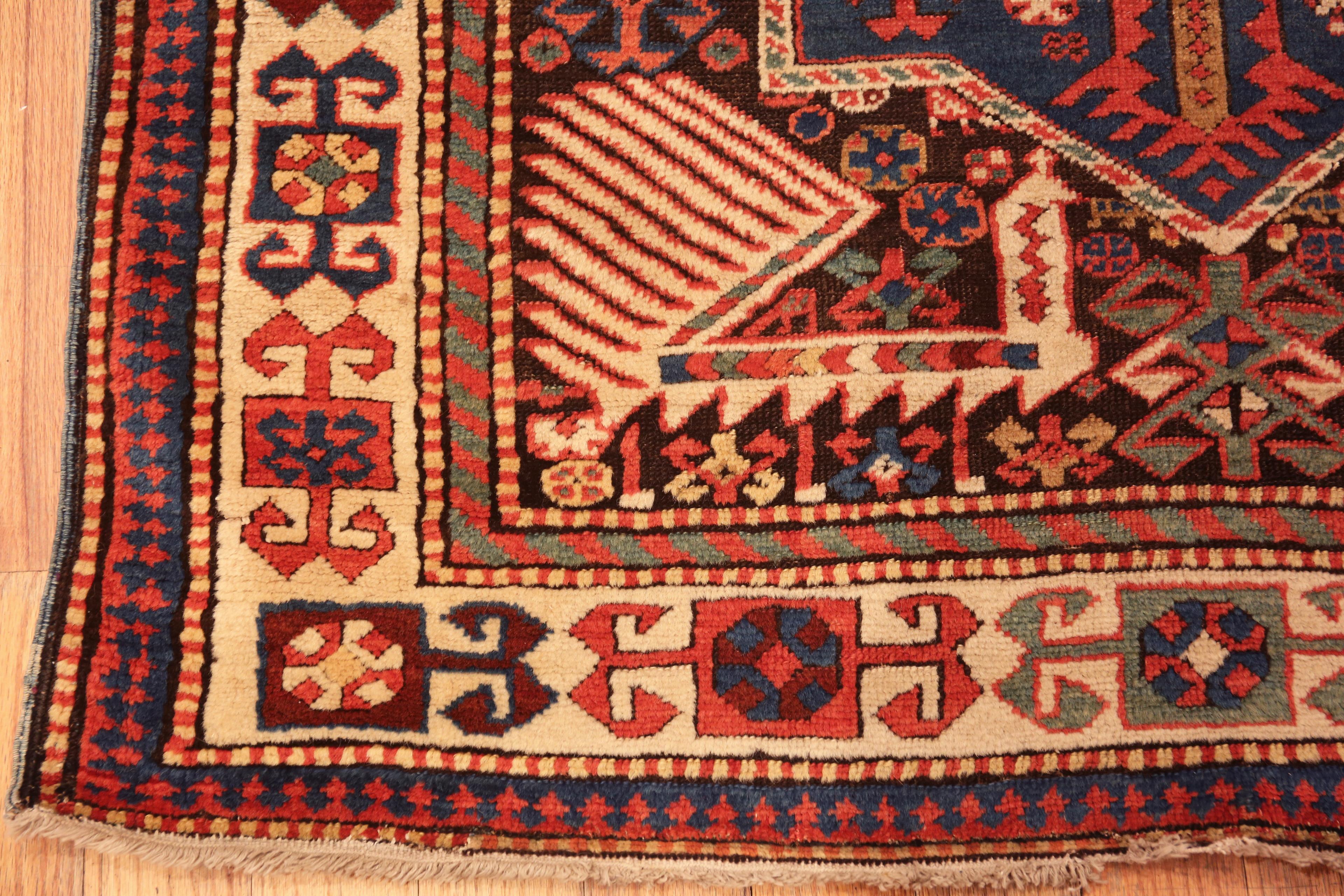 Antique Caucasian Rug. 4 ft x 9 ft 9 in In Good Condition For Sale In New York, NY
