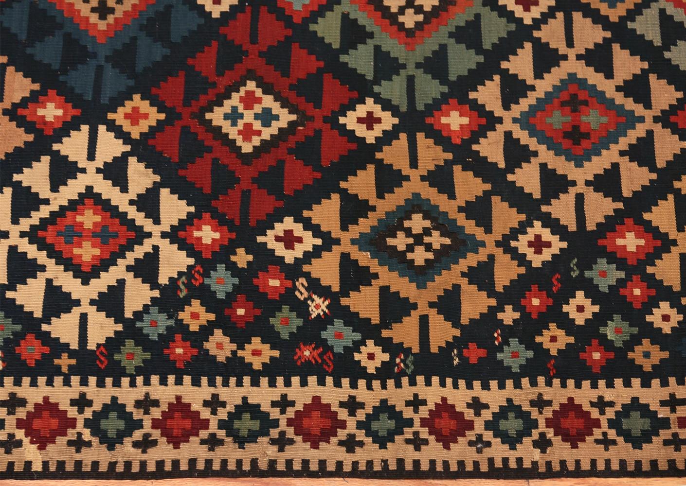 Hand-Woven Antique Caucasian Shirvan Kilim. 5 ft. 3 in x 10 ft. 7 in For Sale
