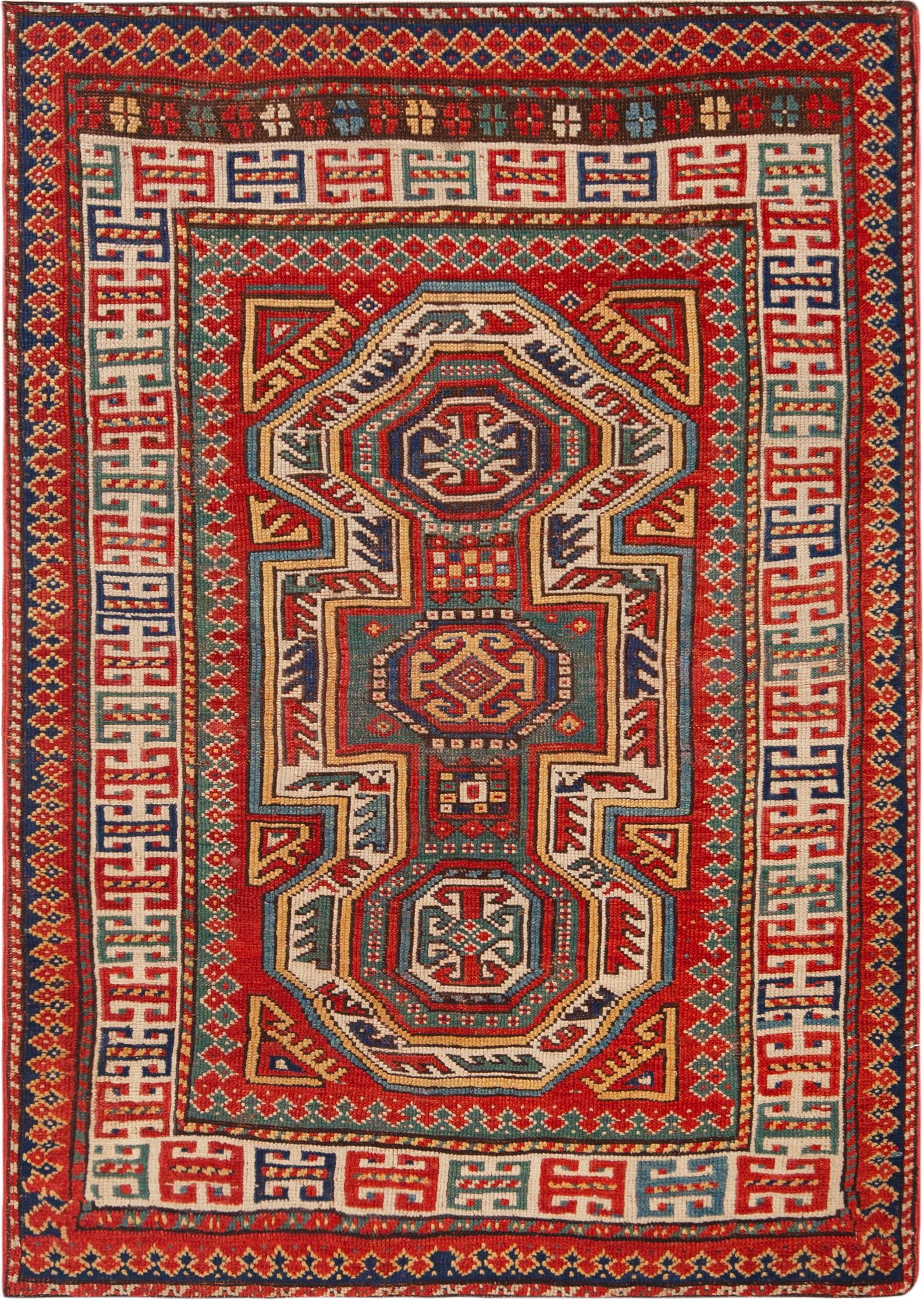 Hand-Knotted Nazmiyal Collection Antique Caucasian Shirvan Tribal Rug 3'3