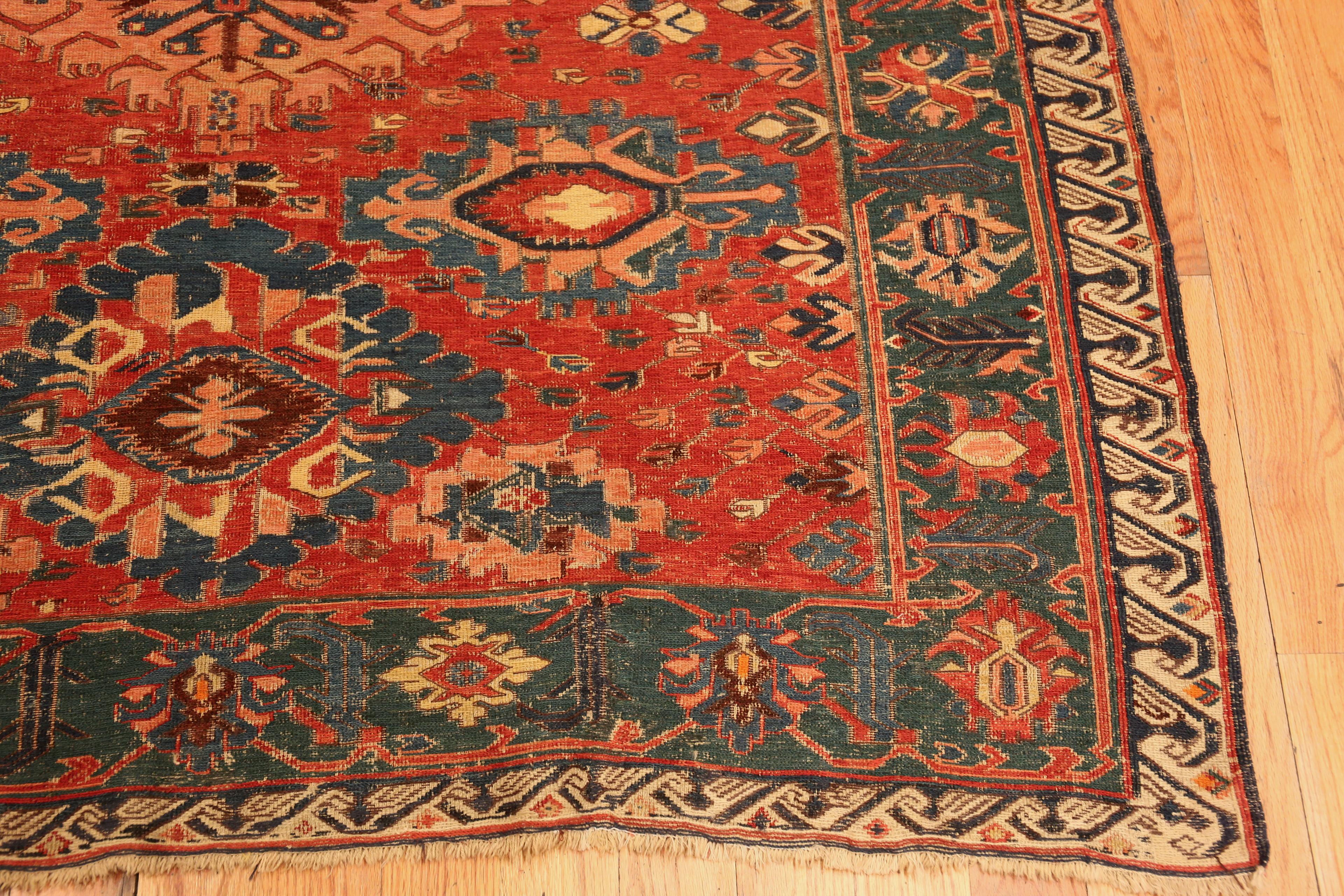 Antique Caucasian Soumak Kilim. 5 ft x 6 ft In Good Condition For Sale In New York, NY