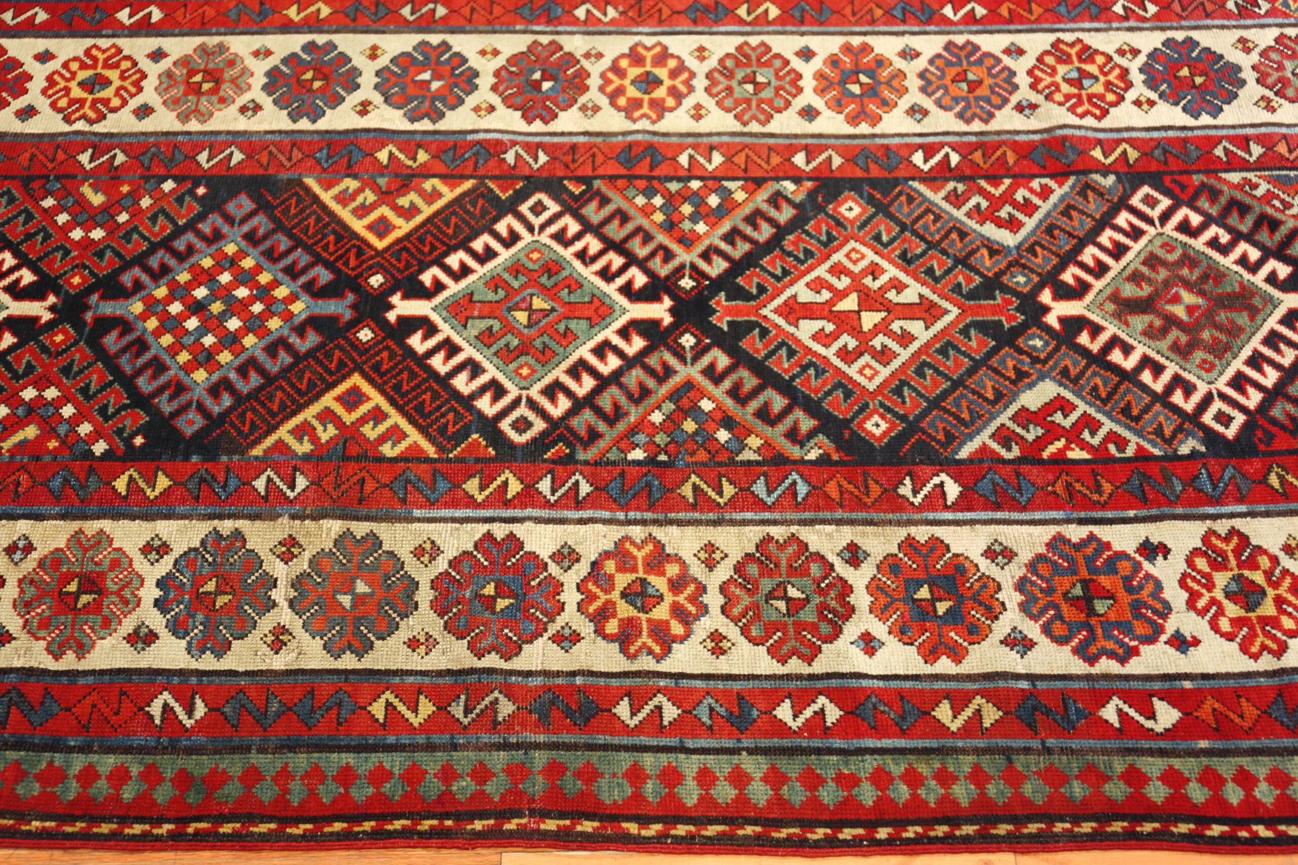 Tribal Nazmiyal Collection Antique Caucasian Talish Rug 3 ft 10 in x 8 ft 10 in For Sale