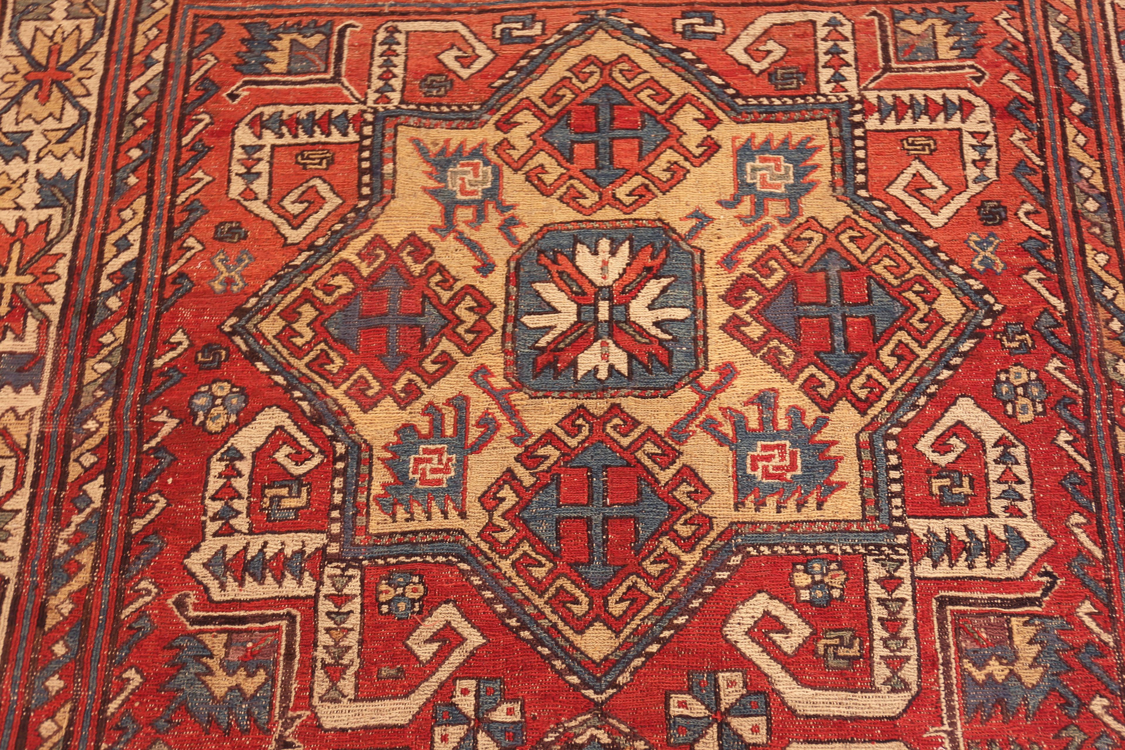 XIXe siècle Superbe tapis Kilim tribal caucasien ancien Soumak Collection Nazmiyal de 5' x 9' en vente