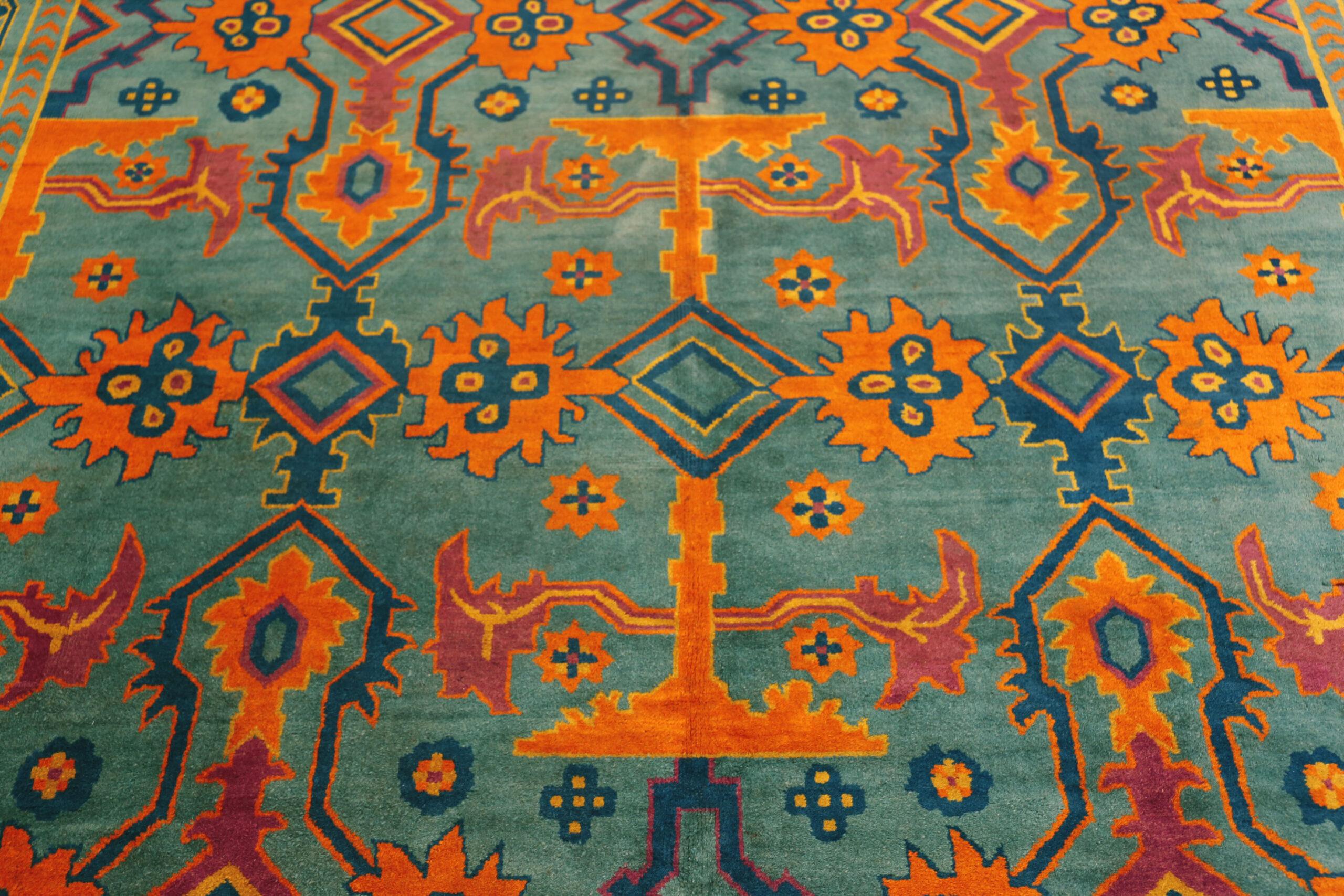 Noué à la main Collection Nazmiyal Collection Antique Chinese Deco Tapis 9 ft x 11 ft 8 in en vente
