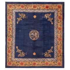 Nazmiyal Collection Antique Chinese Peking Rug 9 ft x 9 ft 9 in