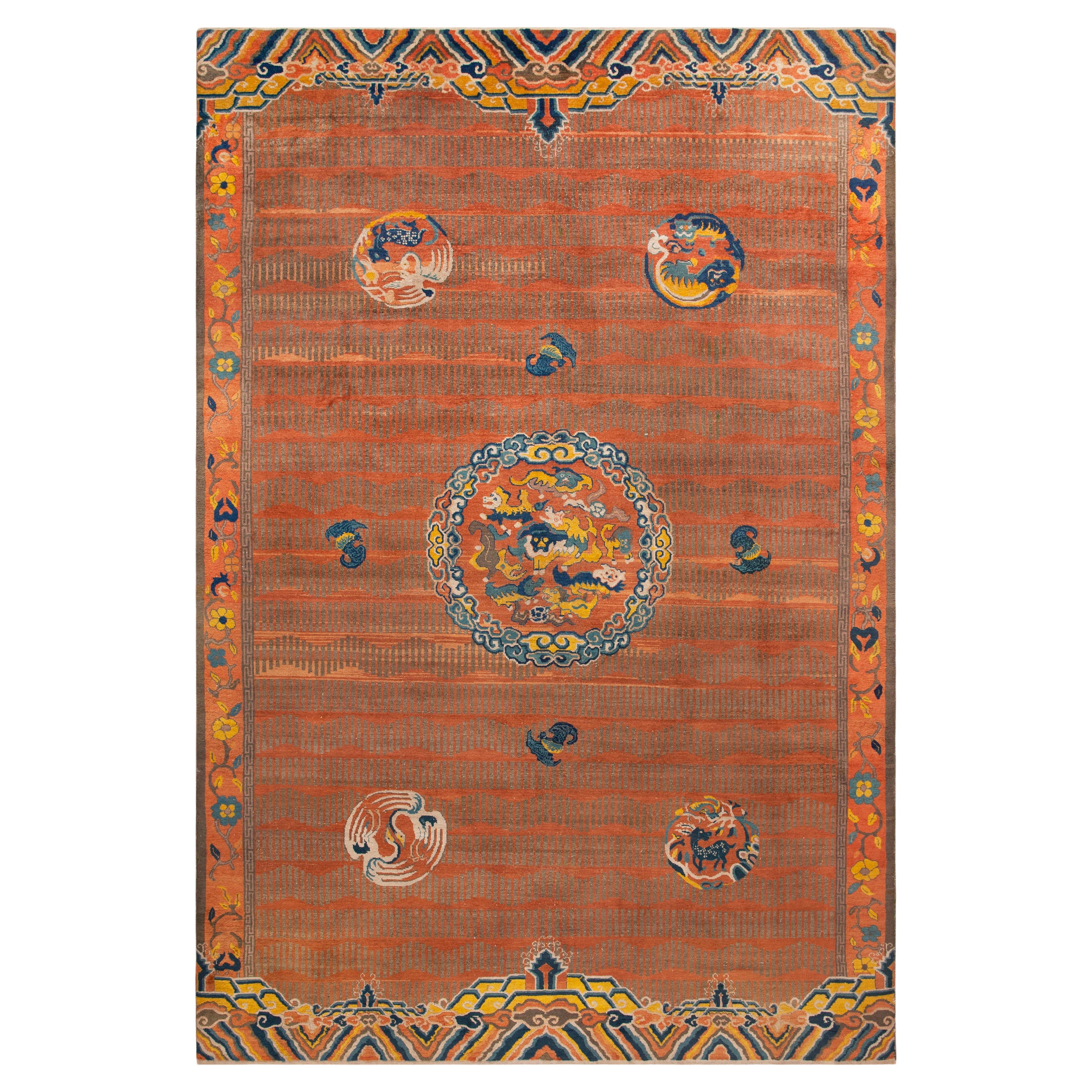 Collection Nazmiyal Collection Antique Chinese Rug 8 ft 10 in x 13 ft 4 in en vente
