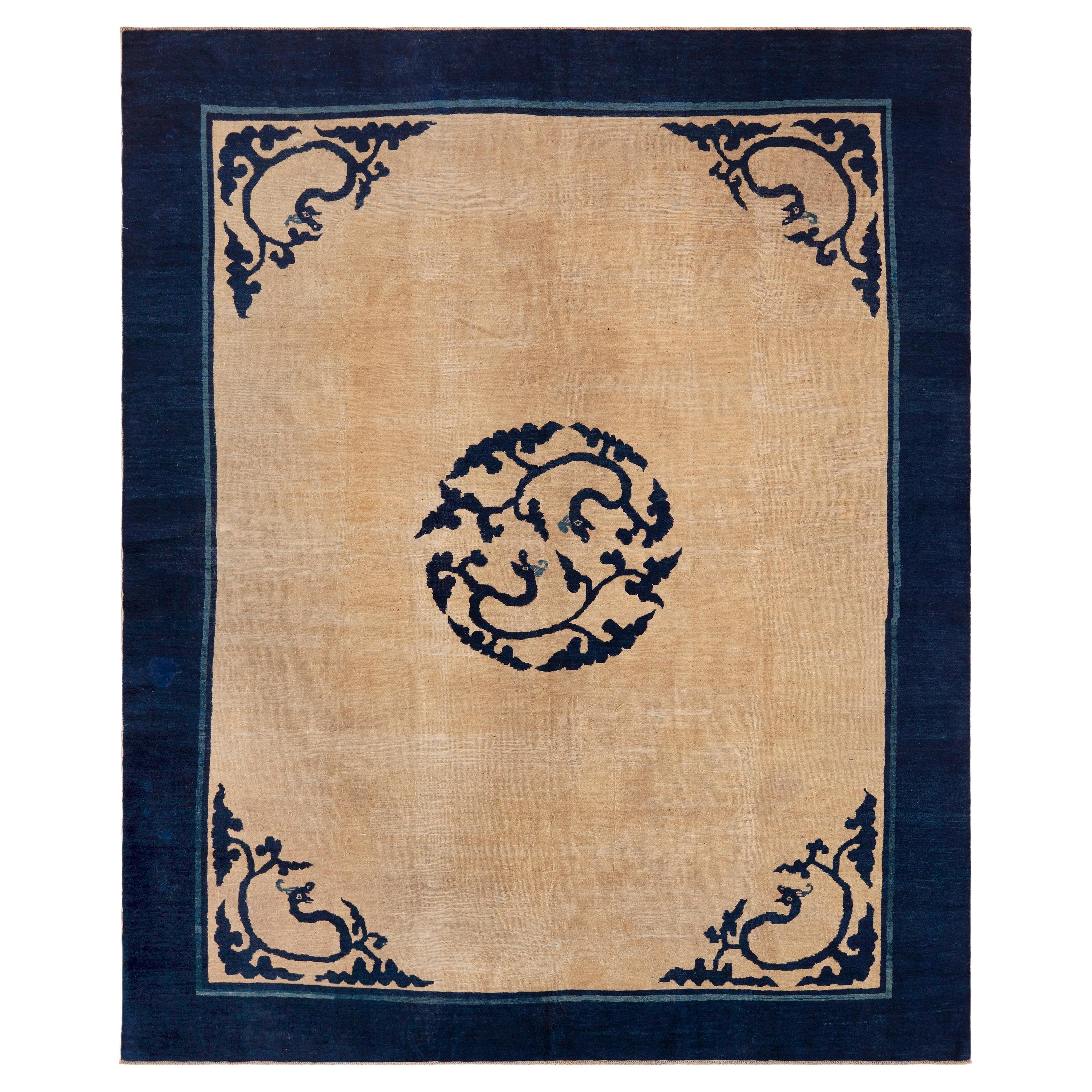 Collection Nazmiyal Collection antique chinoise avec dragon 7 ft 10 in x 9 ft 7 in