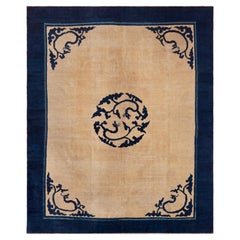 Nazmiyal Collection Antique Chinese Rug with Dragon 7 ft 10 in x 9 ft 7 in