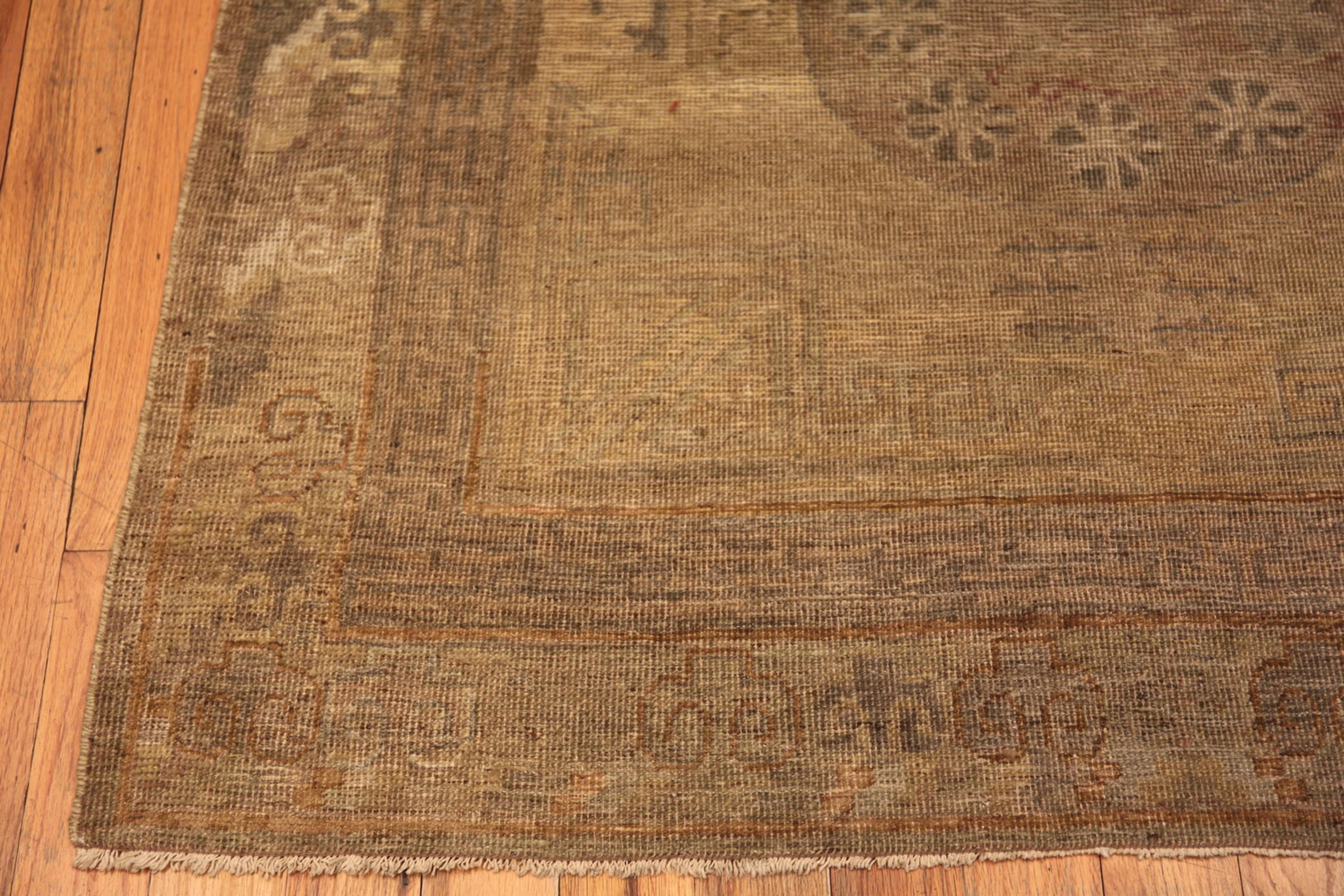 Hand-Knotted Antique East Turkestan Khotan Rug. 4 ft 2 in x 8 ft 4 in For Sale