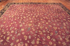 Antique English Needlepoint Rug. 14 ft 3 in x 14 ft 8 in
