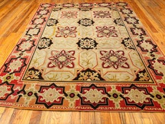 Nazmiyal Collection Antique English Needlepoint Rug 6 ft 5 in x 8 ft 5 in
