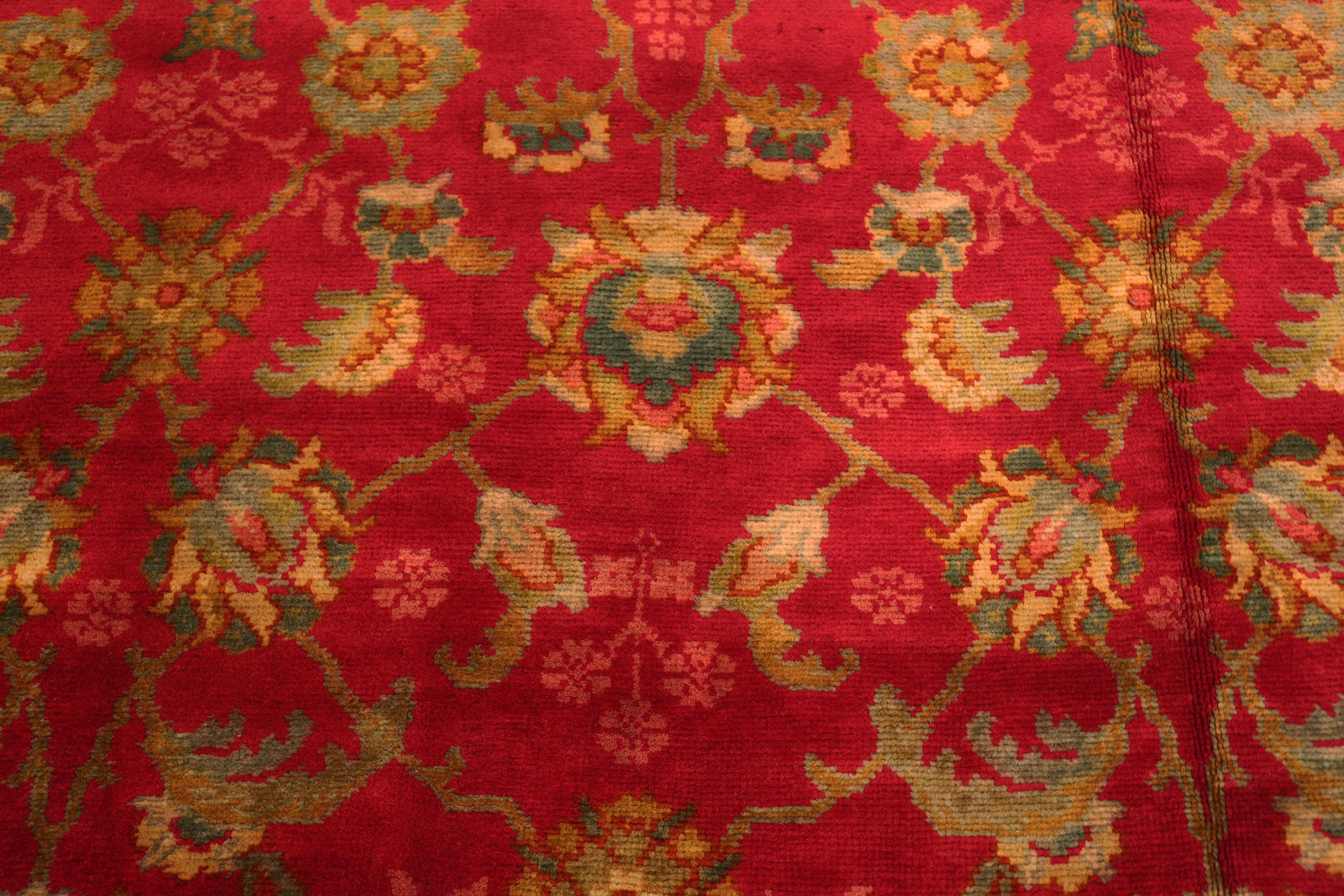 Annodato a mano Tappeto antico inglese Collection'S 9 ft x 12 ft in vendita