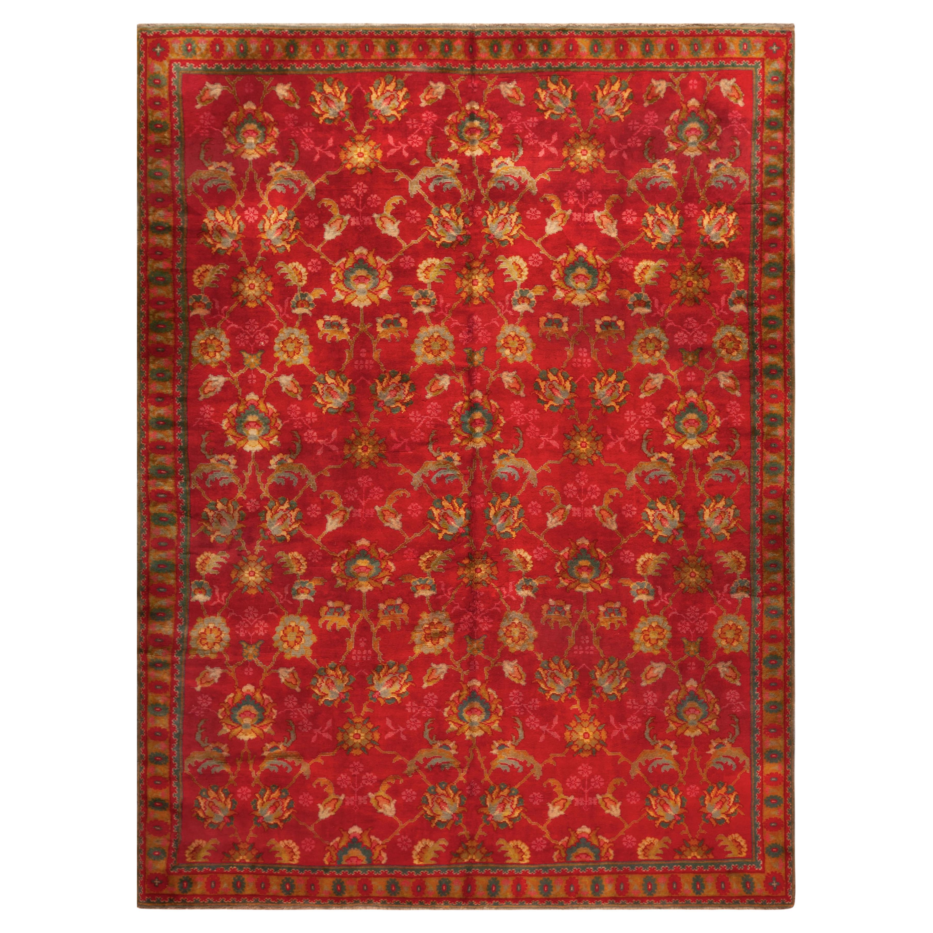 Nazmiyal Collection Antiker englischer Teppich 9 ft x 12 ft