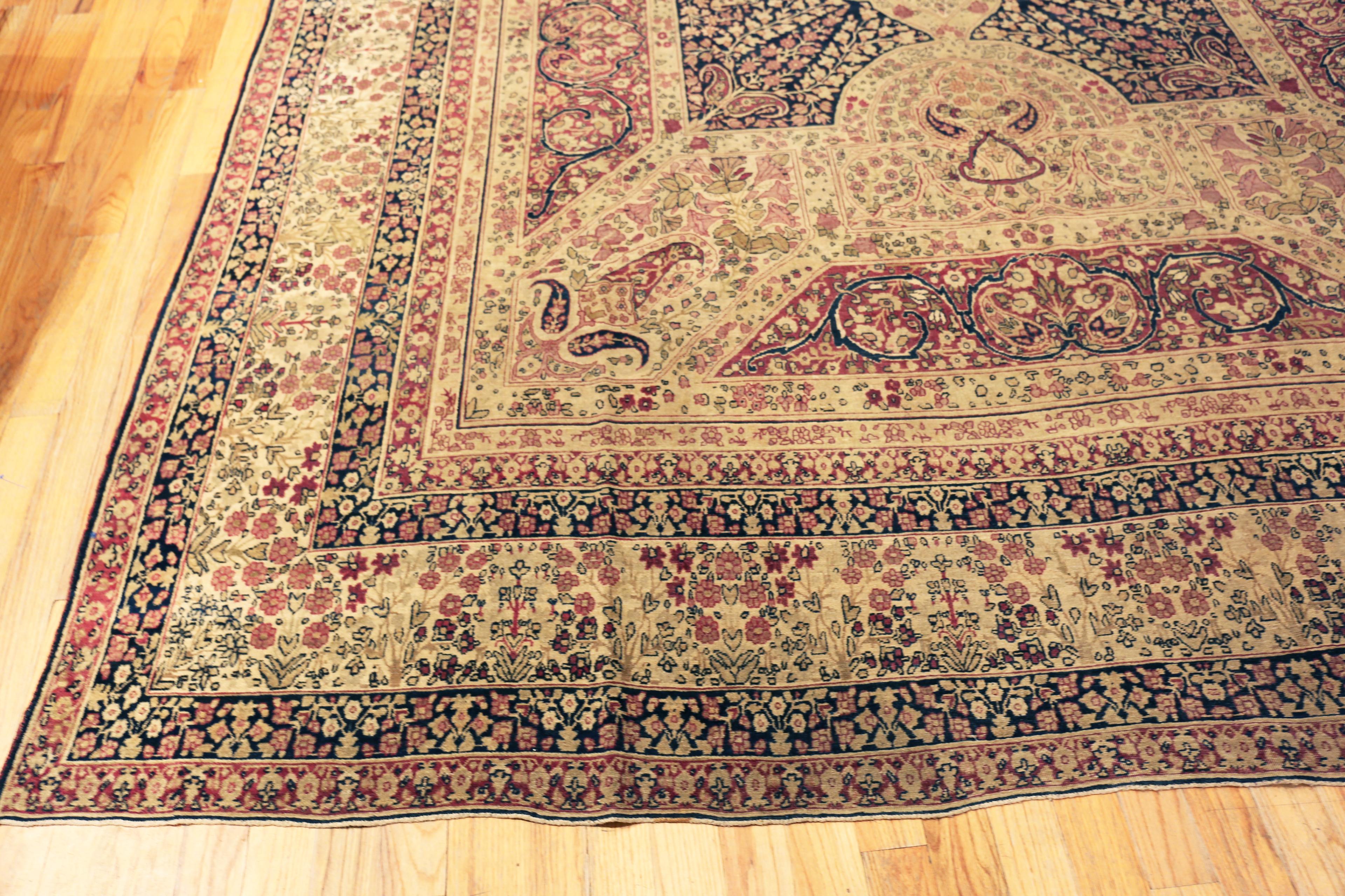 Antiker Kerman-Teppich, Herkunftsland: Persien, CIRCA Datum: 1880's